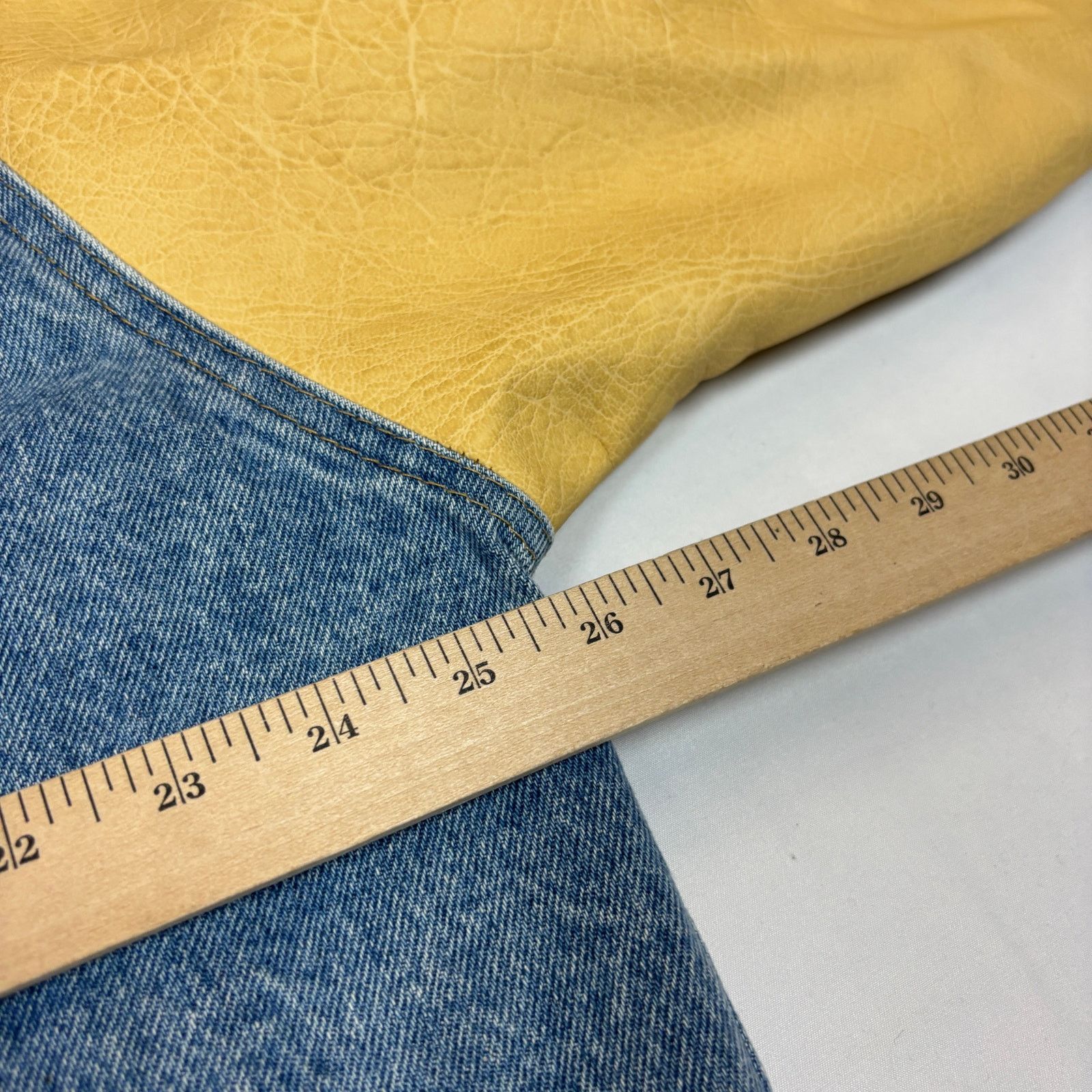 Vintage Vintage 90s Panavision Denim Leather Varsity Jacket XL Size US XL / EU 56 / 4 - 7 Thumbnail