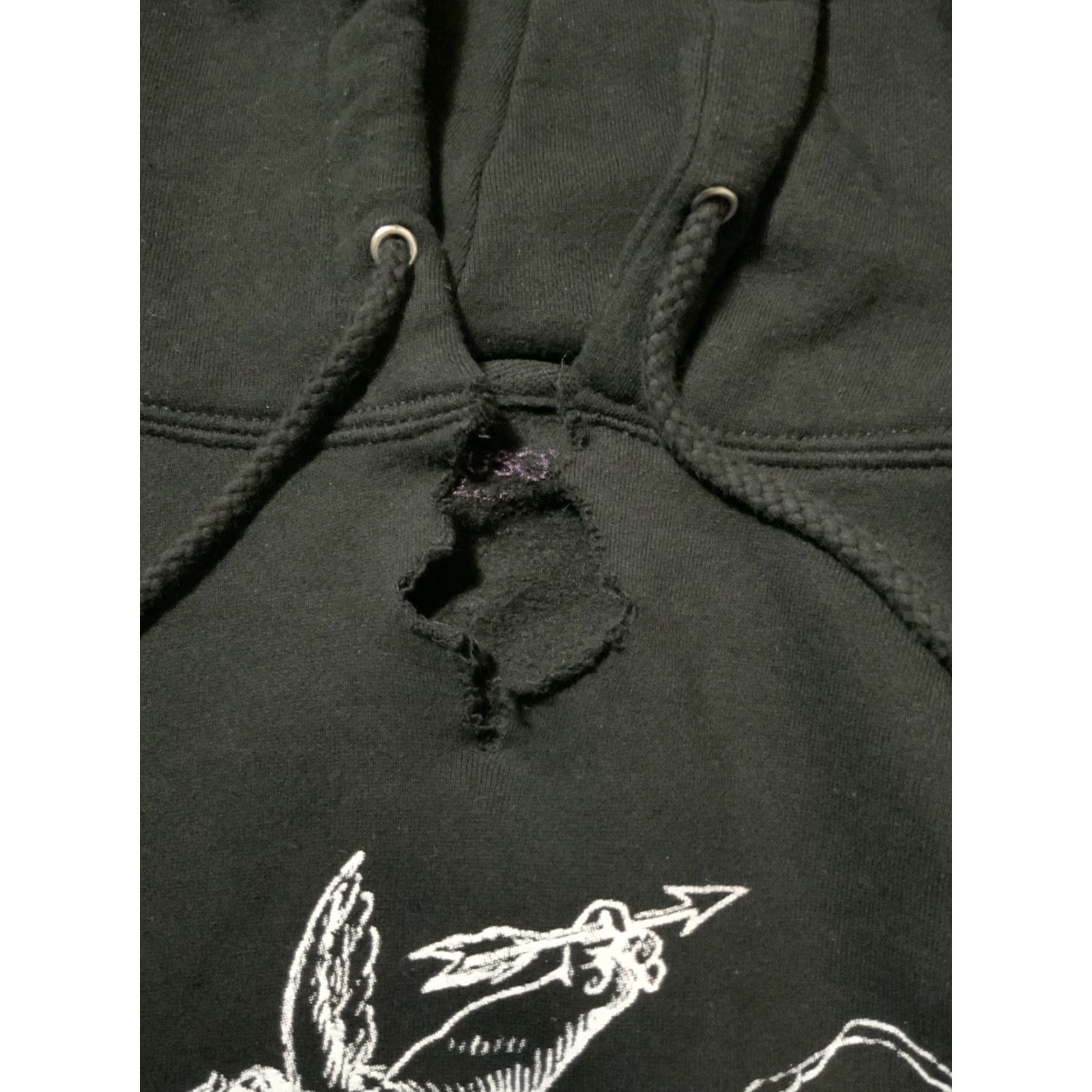 Vintage Muso Kuso Emanuel Ricci Guardian Angel Numbers Cherub Pullover Hoodie XL Men Black Sz. XL Size US XL / EU 56 / 4 - 6 Thumbnail