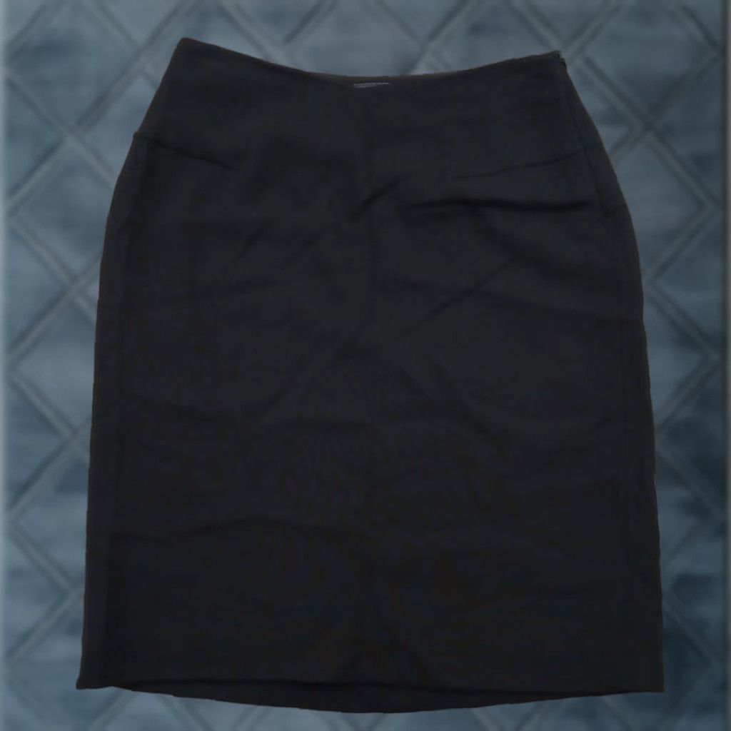 Armani ARMANI Skirt Women's Knee Length Pencil Lined Wool Blend Black 42 Italy Vintage No Straight & Pencil Dressy Size 28" / US 6 / IT 42 - 1 Thumbnail