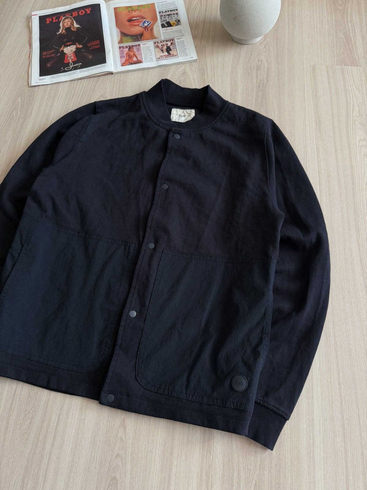 Folk Vintage Folk Signal Half Zip Indigo Bomber Jacket Size US M / EU 48-50 / 2 - 2 Thumbnail