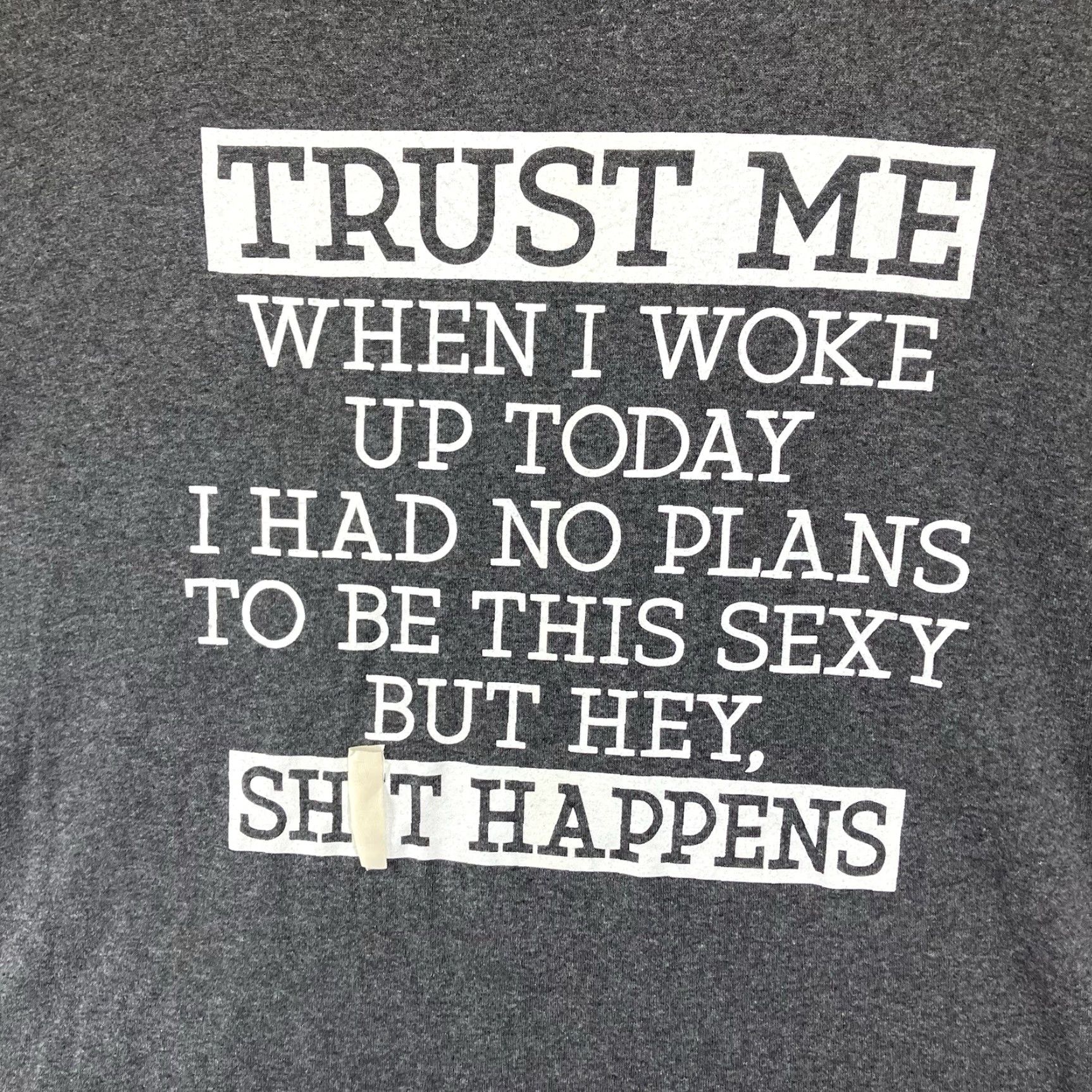 Vintage Spencer's Funny Graphic T-Shirt Mens 2XL Gray Short Sleeve Crew Neck Cotton Blend All Seasons Sh*t Happens Size US XXL / EU 58 / 5 - 3 Thumbnail