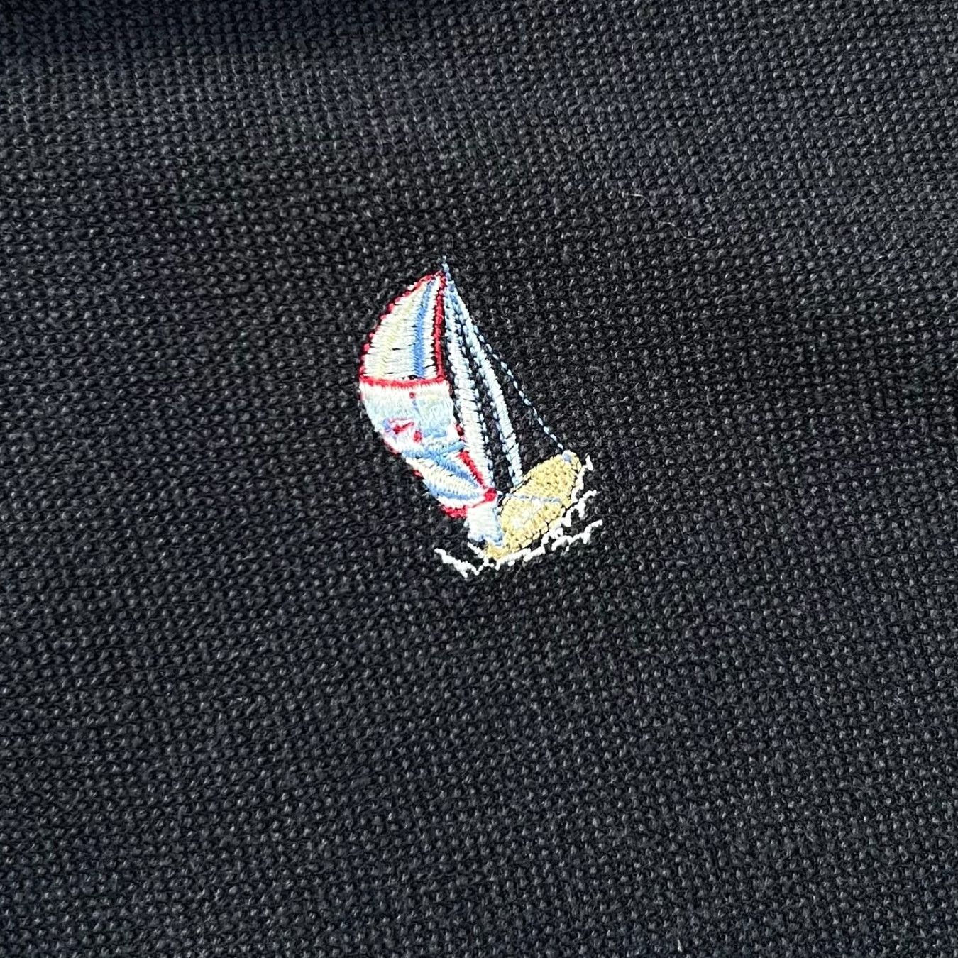Vintage TABI INTERNATIONAL Embroidered Mini Boat Motif 1/4 Zip Sweatshirt Small Navy Mens Pullover Size US S / EU 44-46 / 1 - 3 Thumbnail