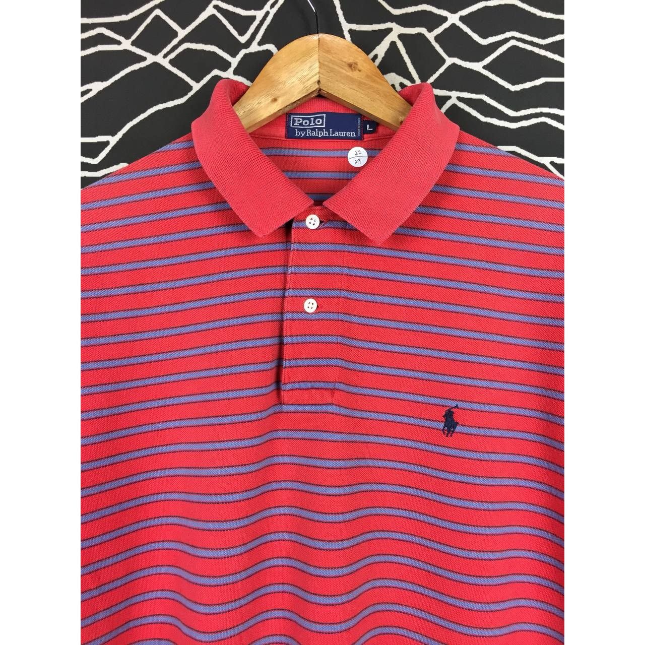 Polo Ralph Lauren × Vintage Vtg Polo Ralph Lauren Iconic Pony Logo Striped Polo Tee Size US L / EU 52-54 / 3 - 3 Thumbnail