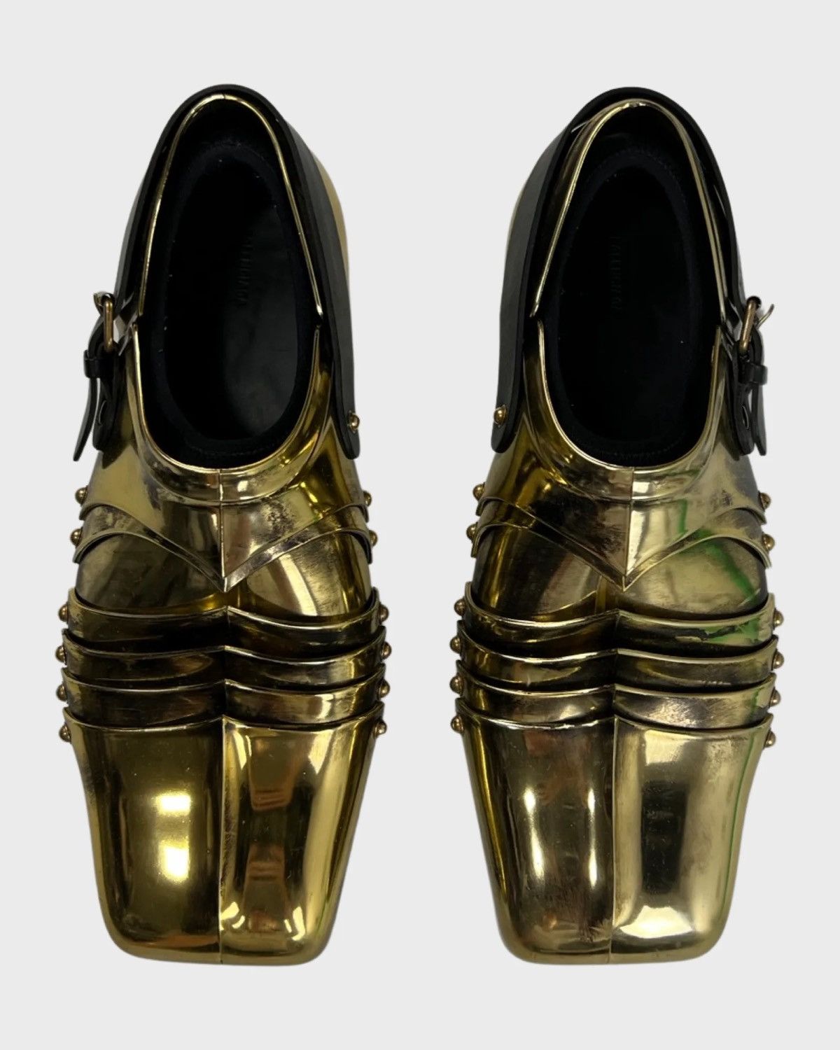 Balenciaga BALENCIAGA 1OF10 AW21 CHEVALIER ARMOR DERBIES IN GOLD SZ:42 Size US 8.5 / EU 41-42 - 3 Thumbnail