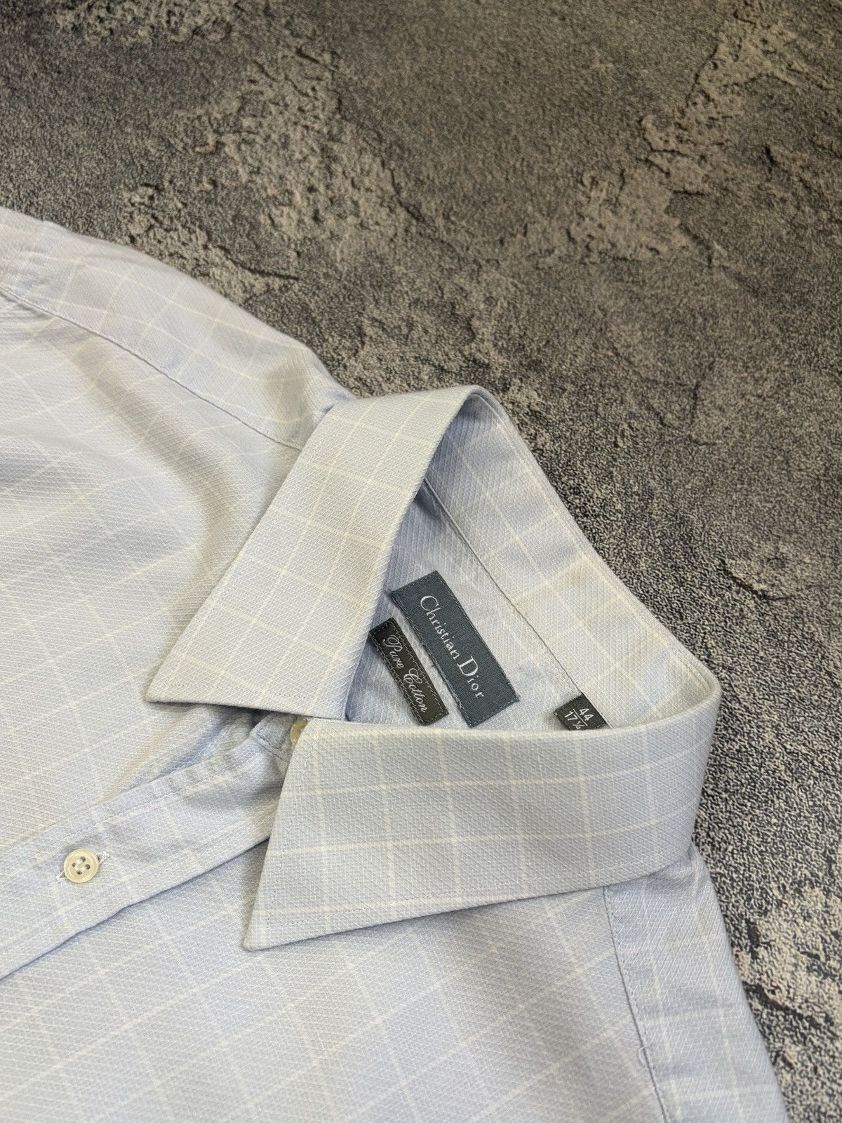 Christian Dior Monsieur Vintage Christian Dior Check Cotton Shirt Blue White XL Size US XL / EU 56 / 4 - 7 Thumbnail