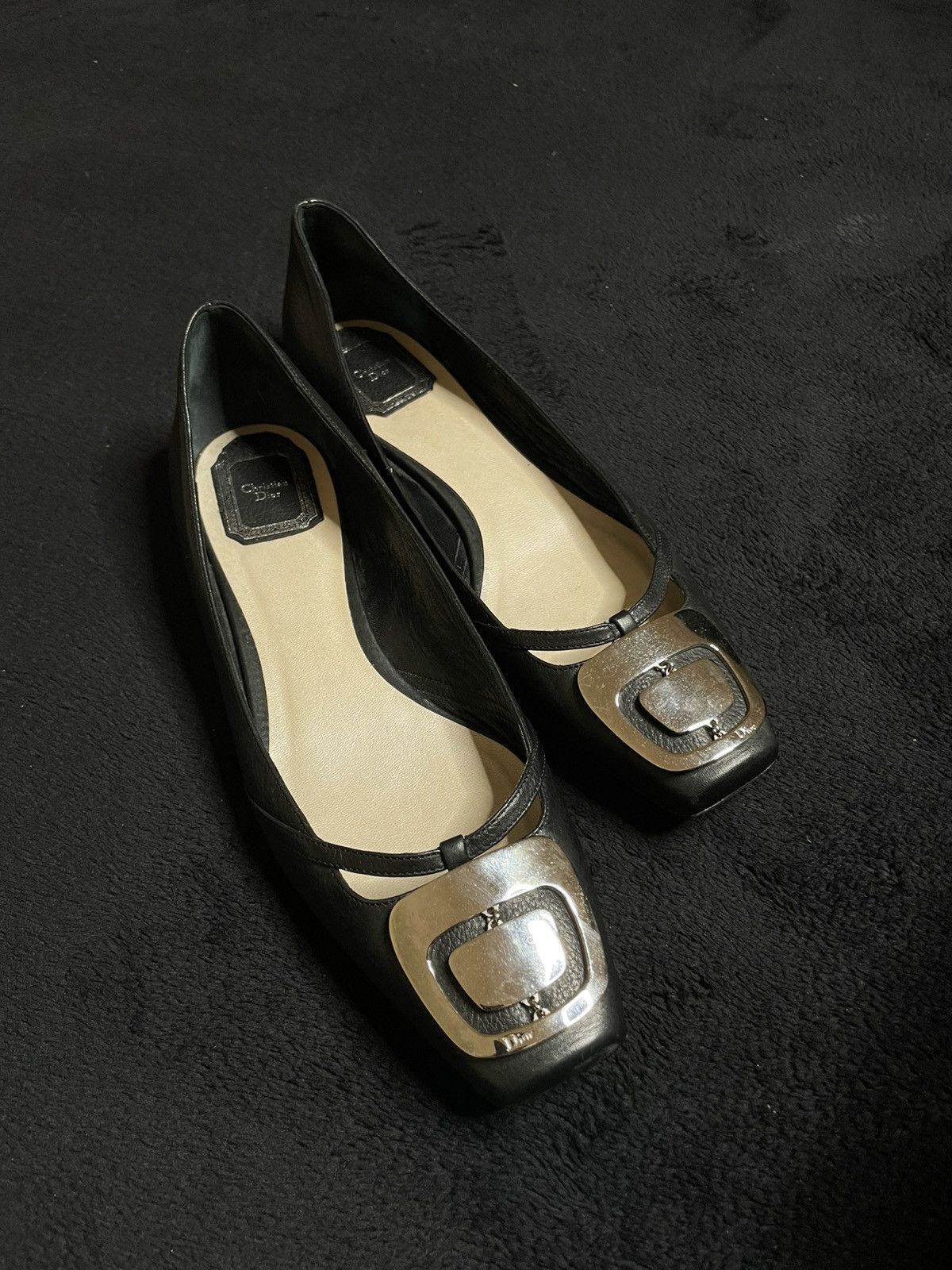 Dior Vintage Archive Leather Flats „Christian Dior“ Woman‘s 40,5 Size US 10.5 / IT 40.5 - 2 Thumbnail