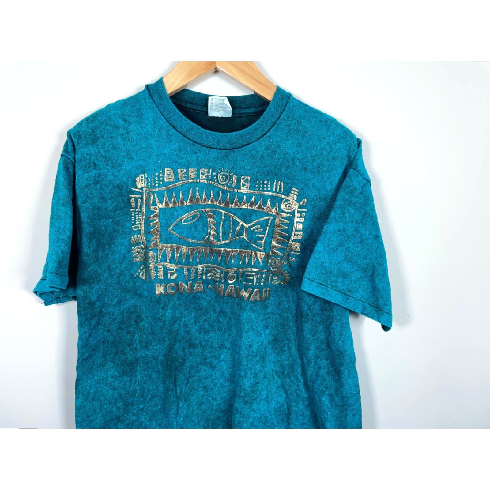 Hanes VINTAGE Hanes 90s Kona Hawaii T-Shirt Adult Large XL Tag Green Tie Dye Short Sleeve Crew Neck Graphic Print Cotton Jersey Men Size US L / EU 52-54 / 3 - 4 Thumbnail