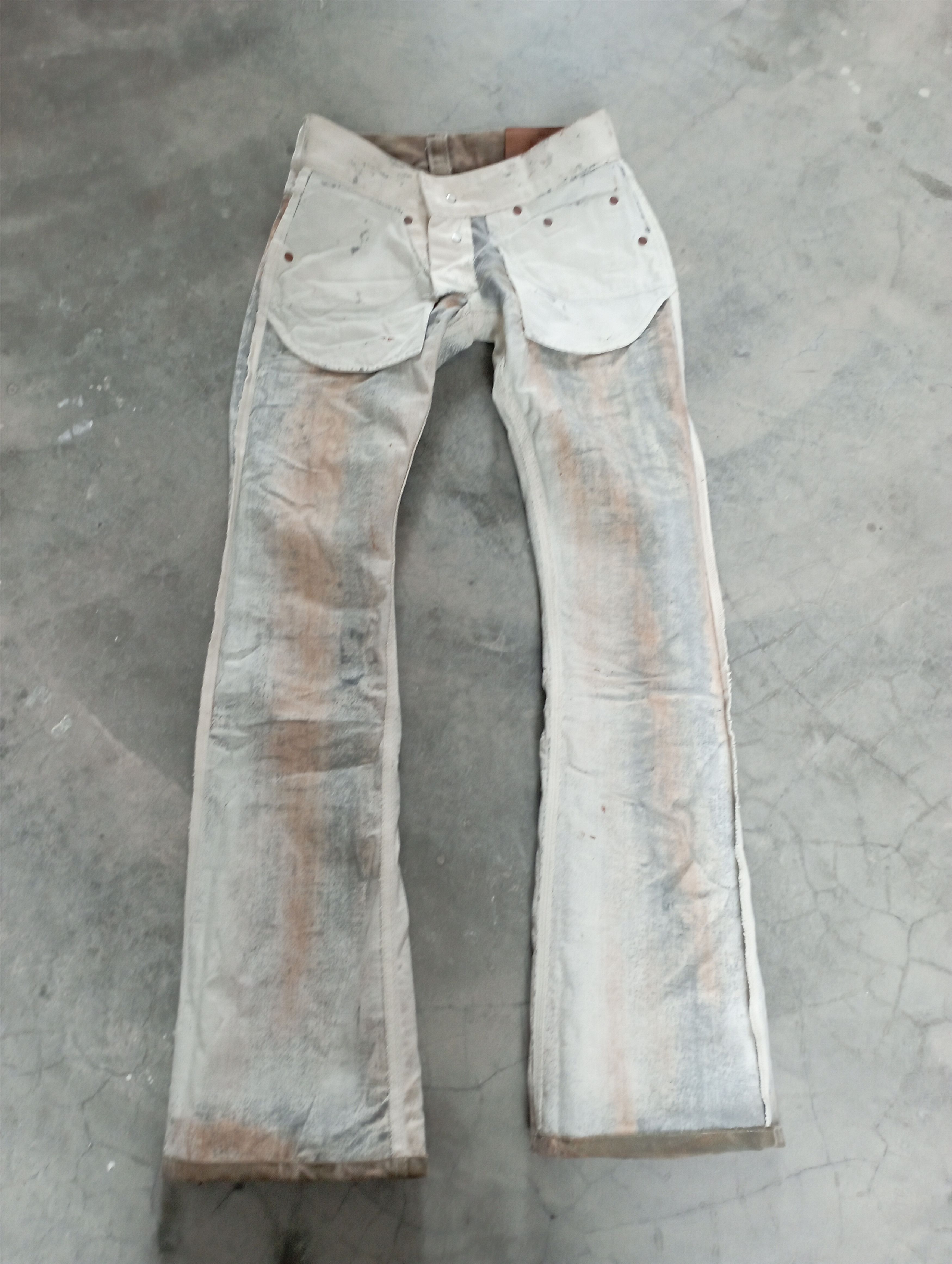 Tornado Mart Flare Jeans Made In Italy Crazy Mud lightning Wash G Brand Size 24" / US 00 / IT 34 - 17 Thumbnail