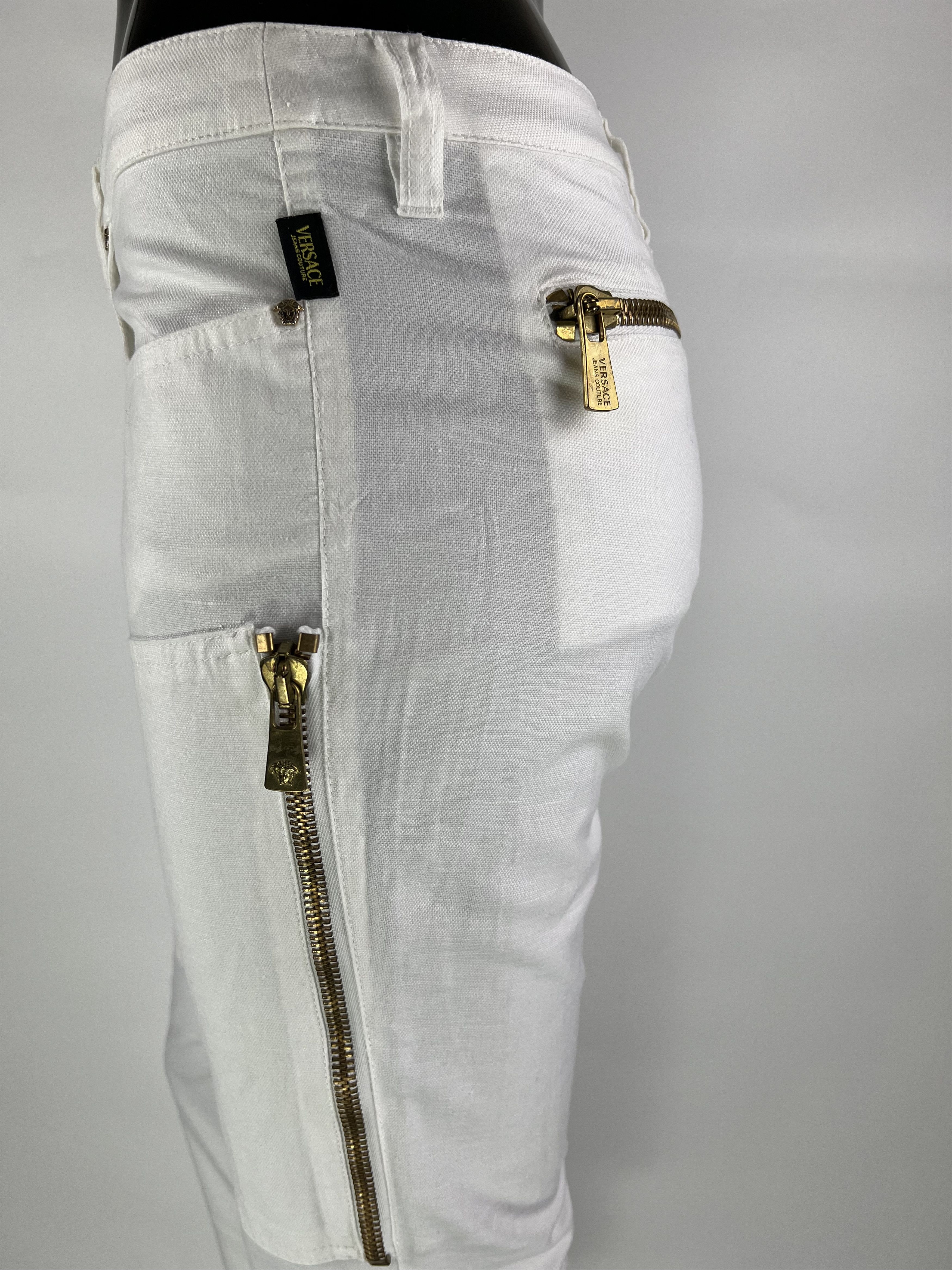 Versace Versace Jeans Couture VTG Cotton/Linen Flared Pants Size 26 Size 26" / US 2 / IT 38 - 6 Thumbnail