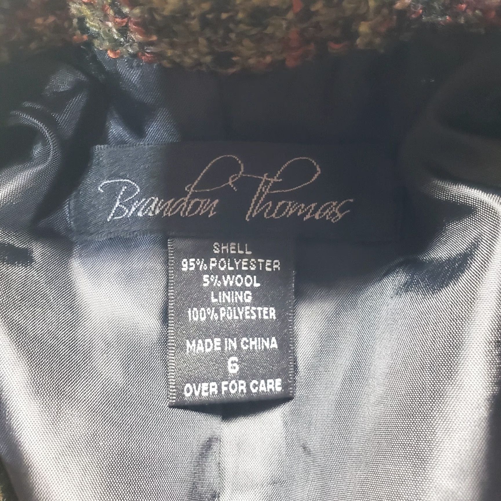 Vintage Brandon Thomas Button Up Blazer Jacket Tweed Business Wear Women's 6 Plaid Short Zip Size M / US 6-8 / IT 42-44 - 3 Thumbnail
