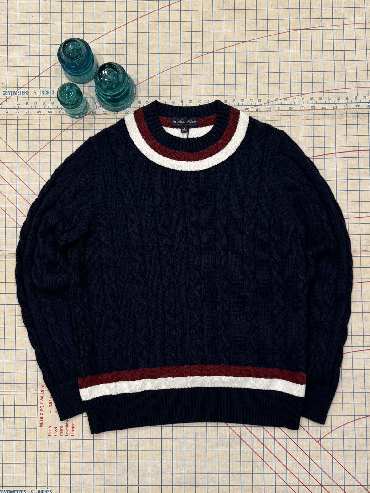 Brooks Brothers NWT Brooks Brothers Supima Cotton Cable Knit Sweater Large Size US L / EU 52-54 / 3 - 1 Thumbnail