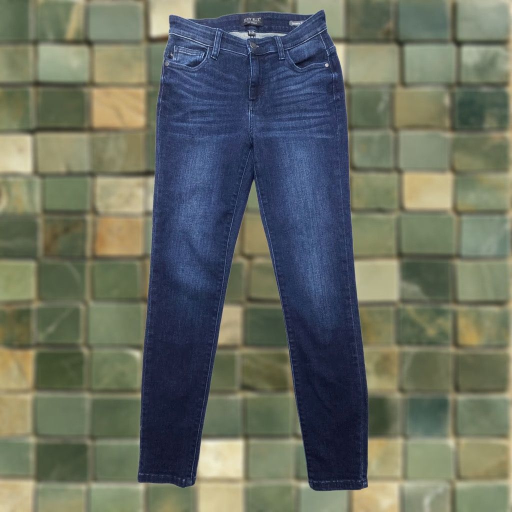 Vintage Judy Blue Skinny Jeans Womens 26 Dark Wash Denim High Rise Stretch 5-Pocket City American Modern Size 26" / US 2 / IT 38 - 1 Thumbnail