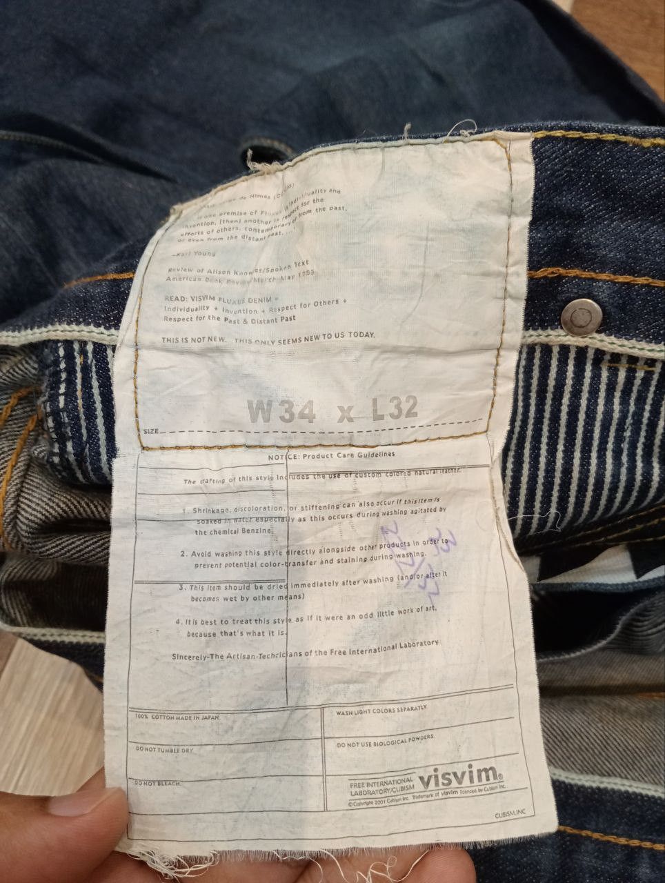 Visvim VISVIM FLUXUS SERGE DE NIMES SELVEDGE BAGGY DENIM PANTS Size US 34 / EU 50 - 7 Thumbnail