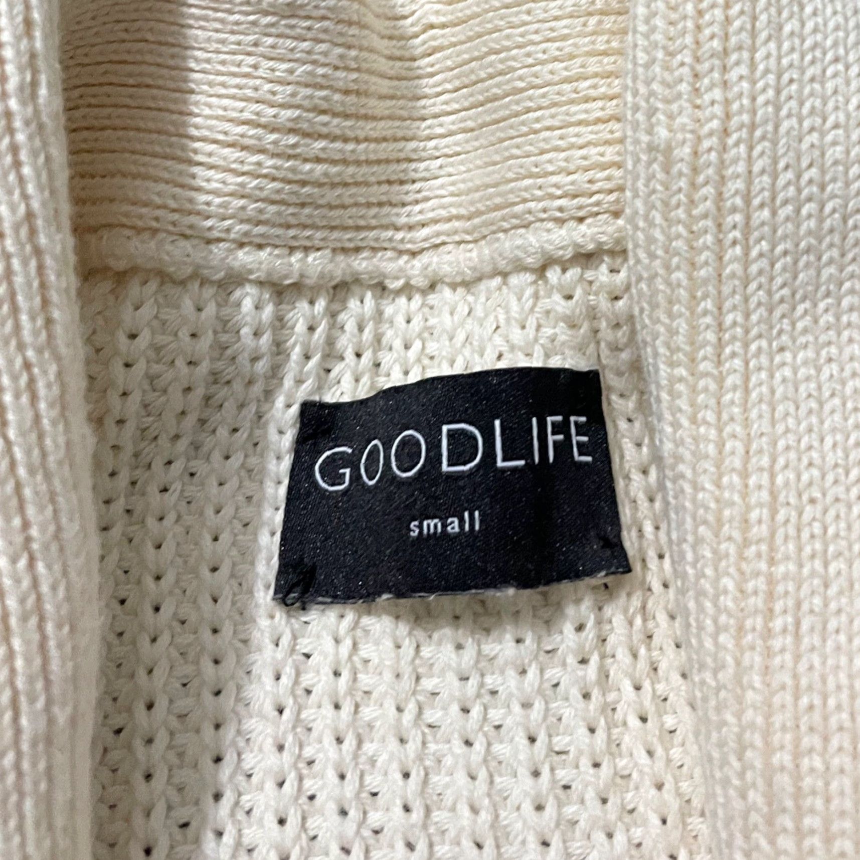 Vintage Goodlife Cardigan Slim Knit Shawl Collar Button Pocket Women S Cream Size S / US 4 / IT 40 - 3 Thumbnail