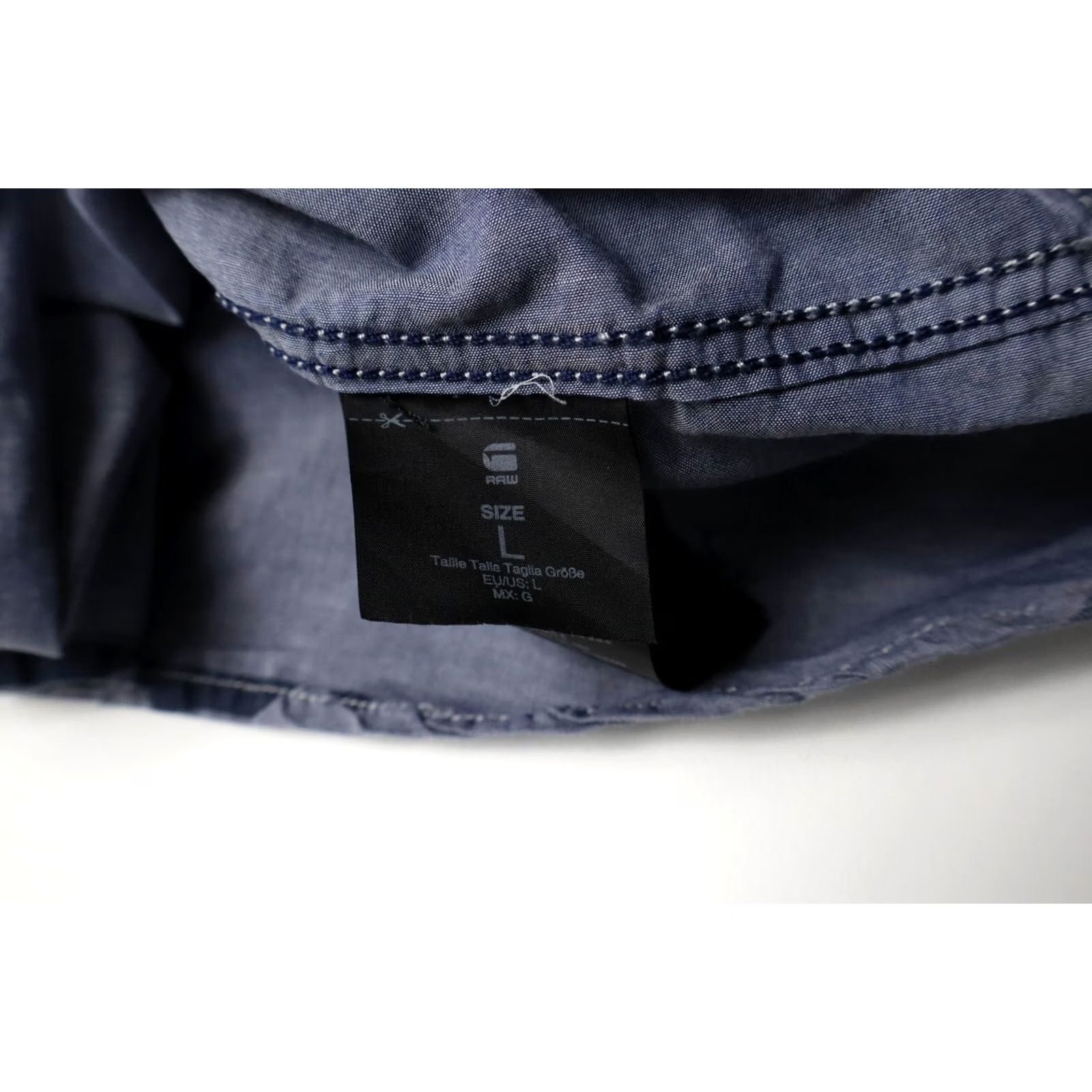 G-Star G-Star A Crotch Yoshem Work Shirt Shirt Men's LARGE Blue Short Sleeve Button Up Size US L / EU 52-54 / 3 - 6 Thumbnail
