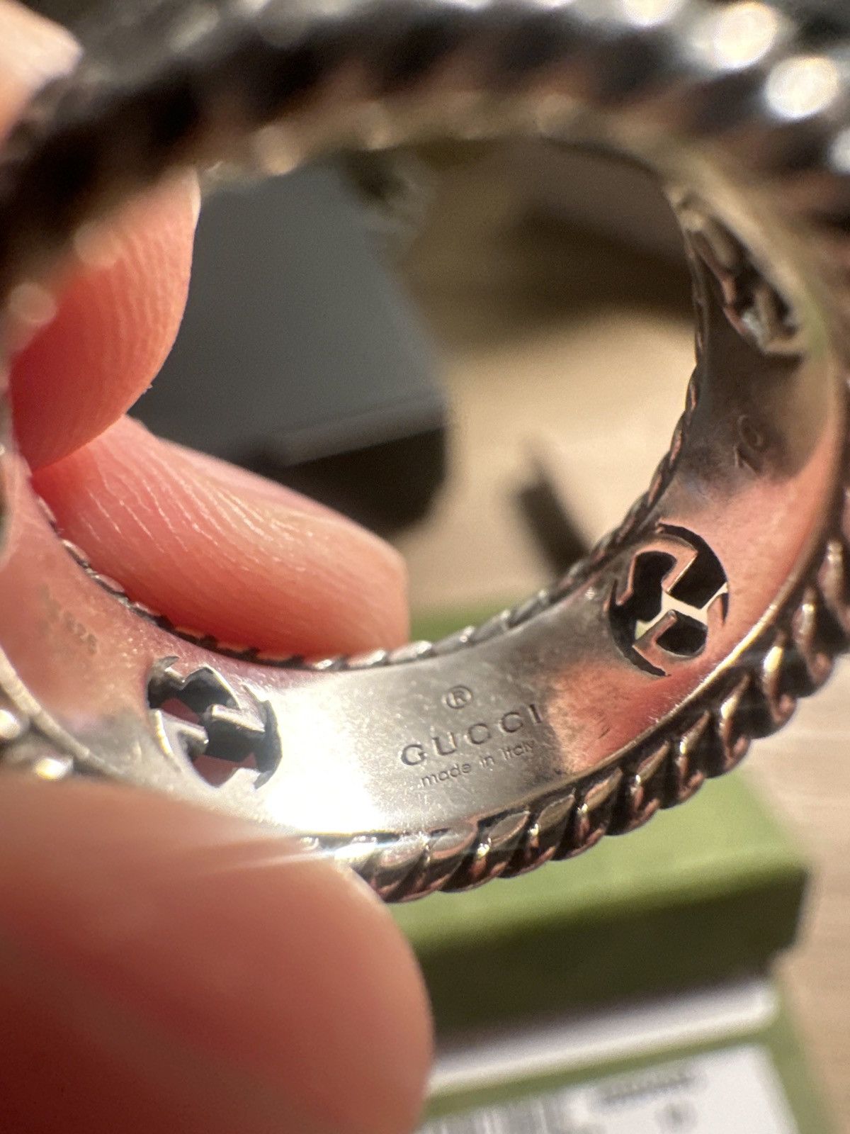 Gucci Gucci Interlocking Thin Silver Flower Band Size ONE SIZE - 13 Thumbnail