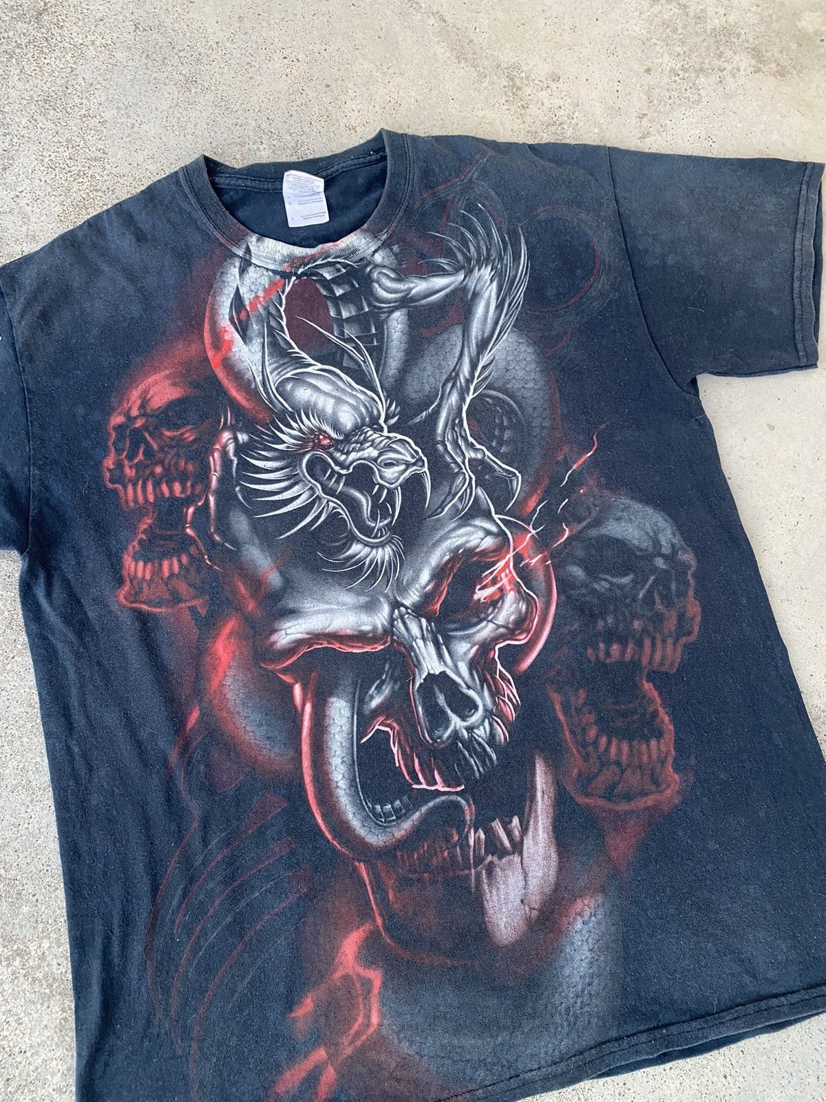 Affliction Vintage Y2K Dragon & Skull All Over Print Shirt Size US L / EU 52-54 / 3 - 3 Thumbnail