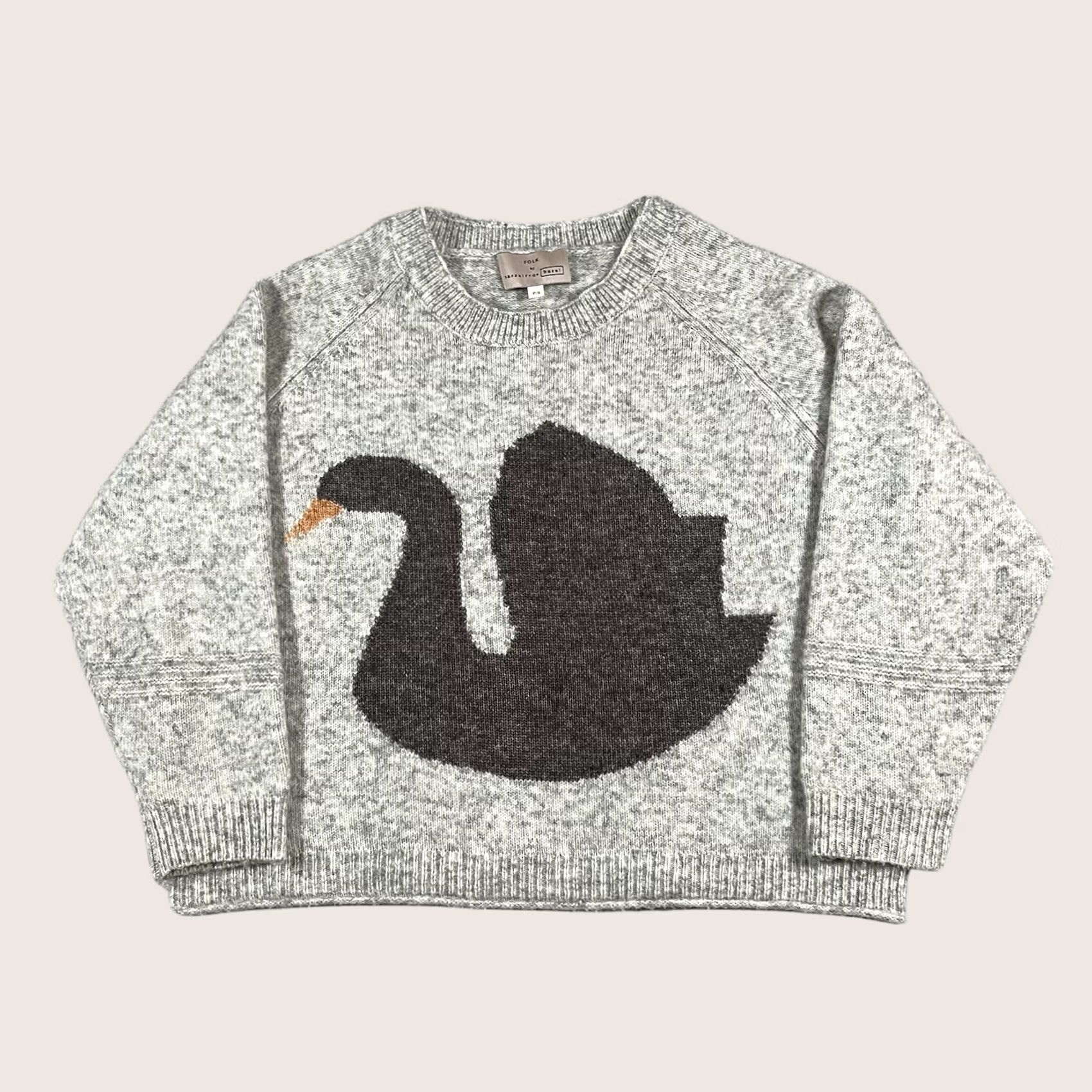 Anthropologie Anthropologie Folk Sweater Womens S Gray Wool Pullover Crew Neck Long Sleeve Bohemian Bird Logo All Seasons Fall Winter Mens Womens Boys Girls Size S / US 4 / IT 40 - 1 Thumbnail
