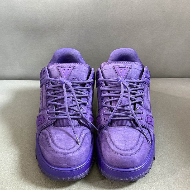 Louis Vuitton Louis Vuitton Trainer Maxi Leather Sneakers in Purple -2508 Size US 8 / EU 41 - 2 Thumbnail
