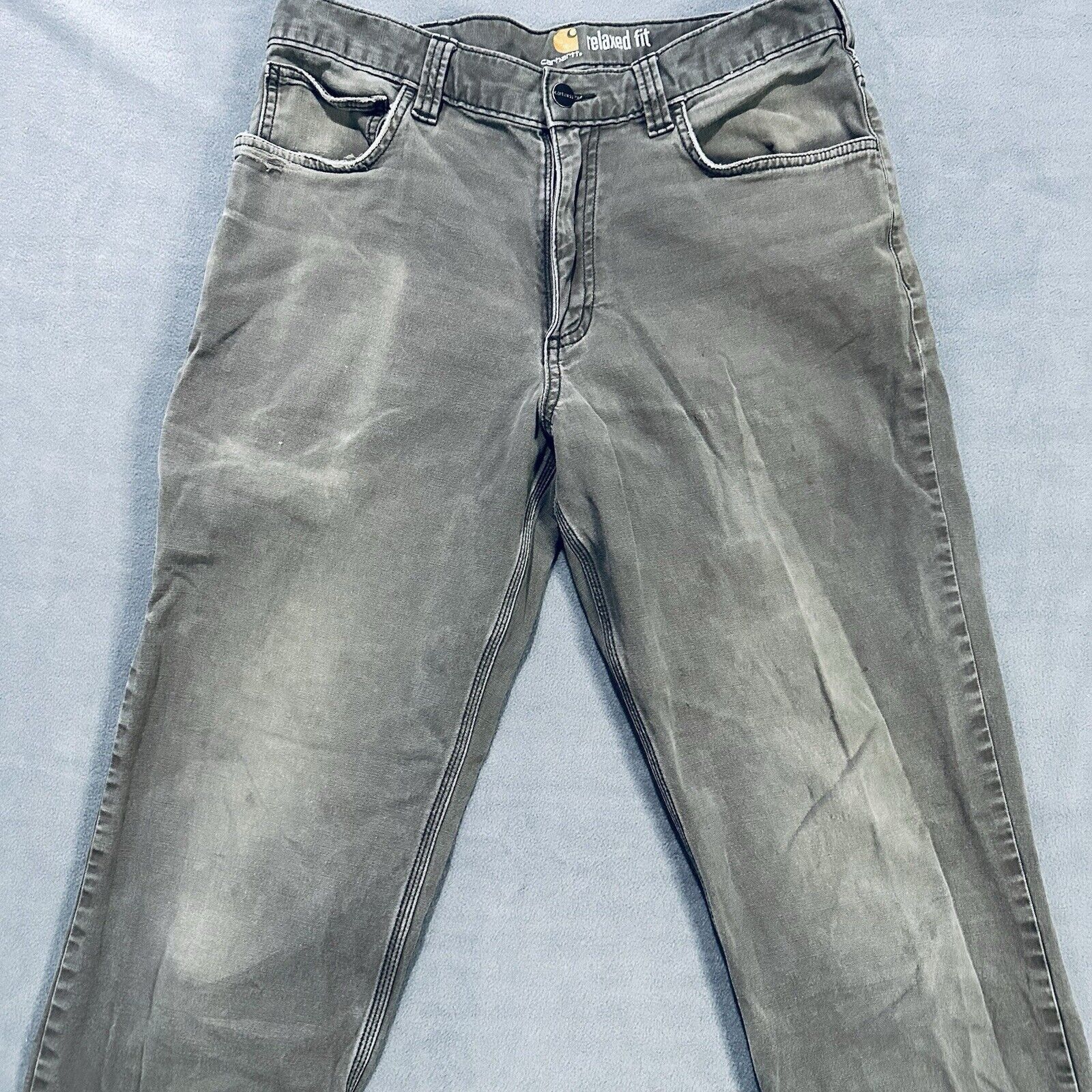 Carhartt Carharrt Pants 33xx34 Carpenter Work Construction Gray Size US 33 - 2 Thumbnail
