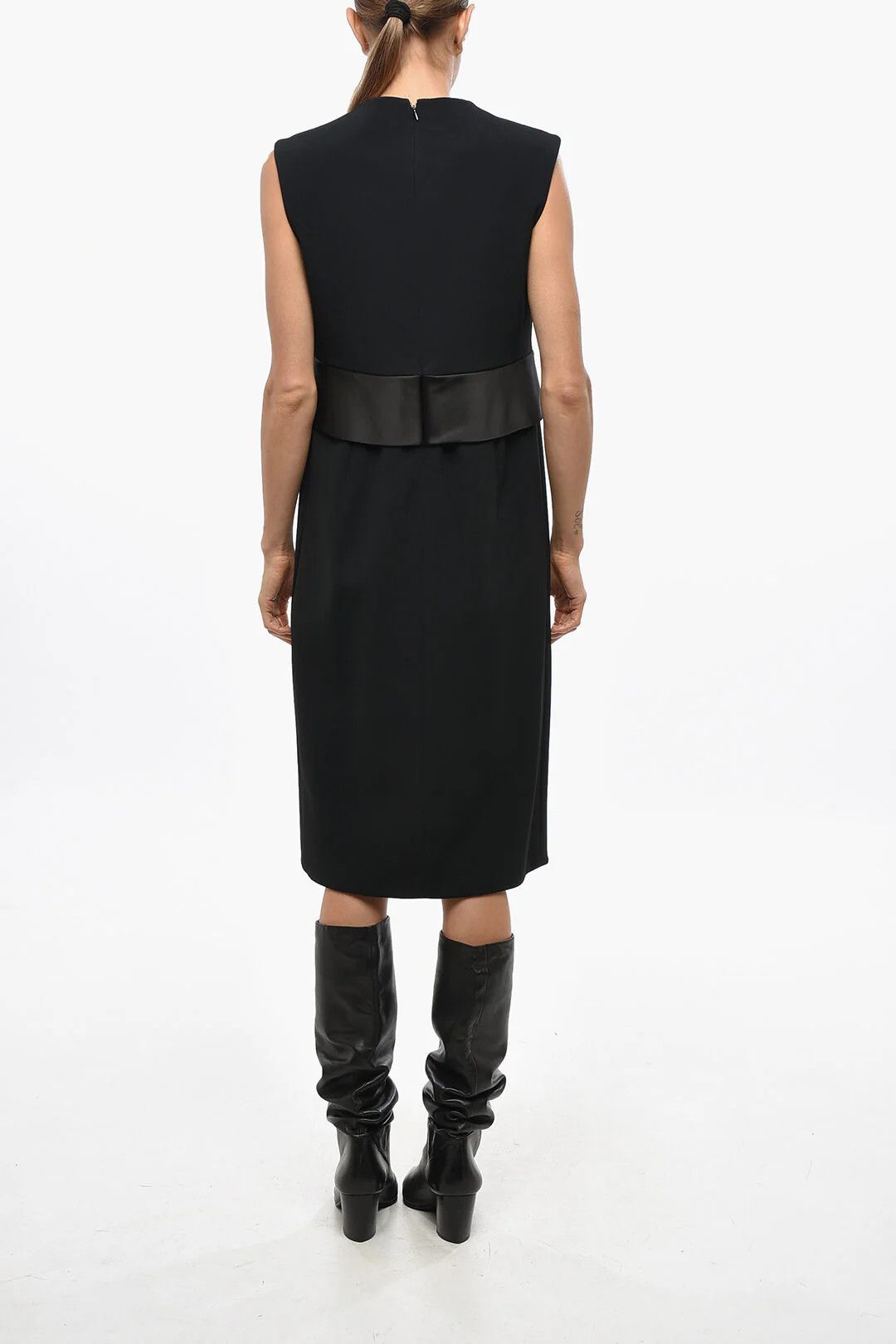 Celine og1mm0326 Sleeveless Midi Dress in Black Size M / US 6-8 / IT 42-44 - 3 Thumbnail