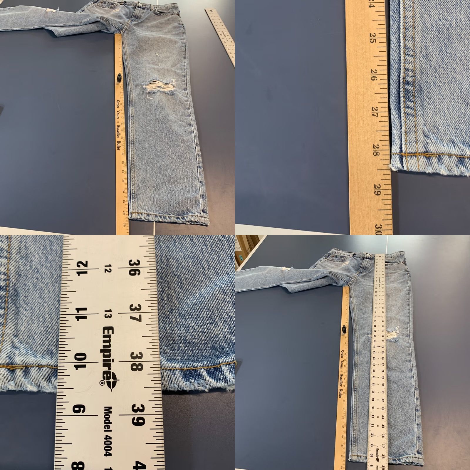 RE/DONE RE/DONE Blue Denim Jeans 70's Straight Fit Womens Size 29 Light Wash 30x28.5 Jeans Size 29" - 10 Thumbnail