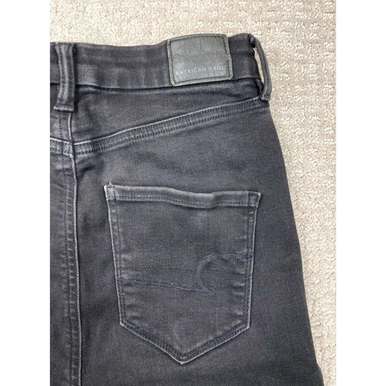 American Eagle Outfitters American Eagle Outfitters Jeans Womens Size 4 Long Black Denim Skinny Leg Stretch Y2K Goth 5-Pocket Button Pocket Womens Jeans Size 27" / US 4 / IT 40 - 7 Thumbnail