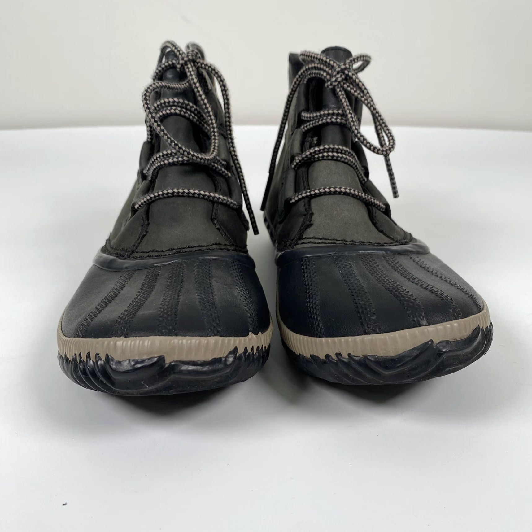SOREL SOREL Duck Boots Women's Leather Waterproof Ankle Boots Size 9.5 M Rain Snow Waterproof Flat Heel Black Out 'N About Theme Duck Boots Shoes Size US 10 / IT 40 - 2 Thumbnail