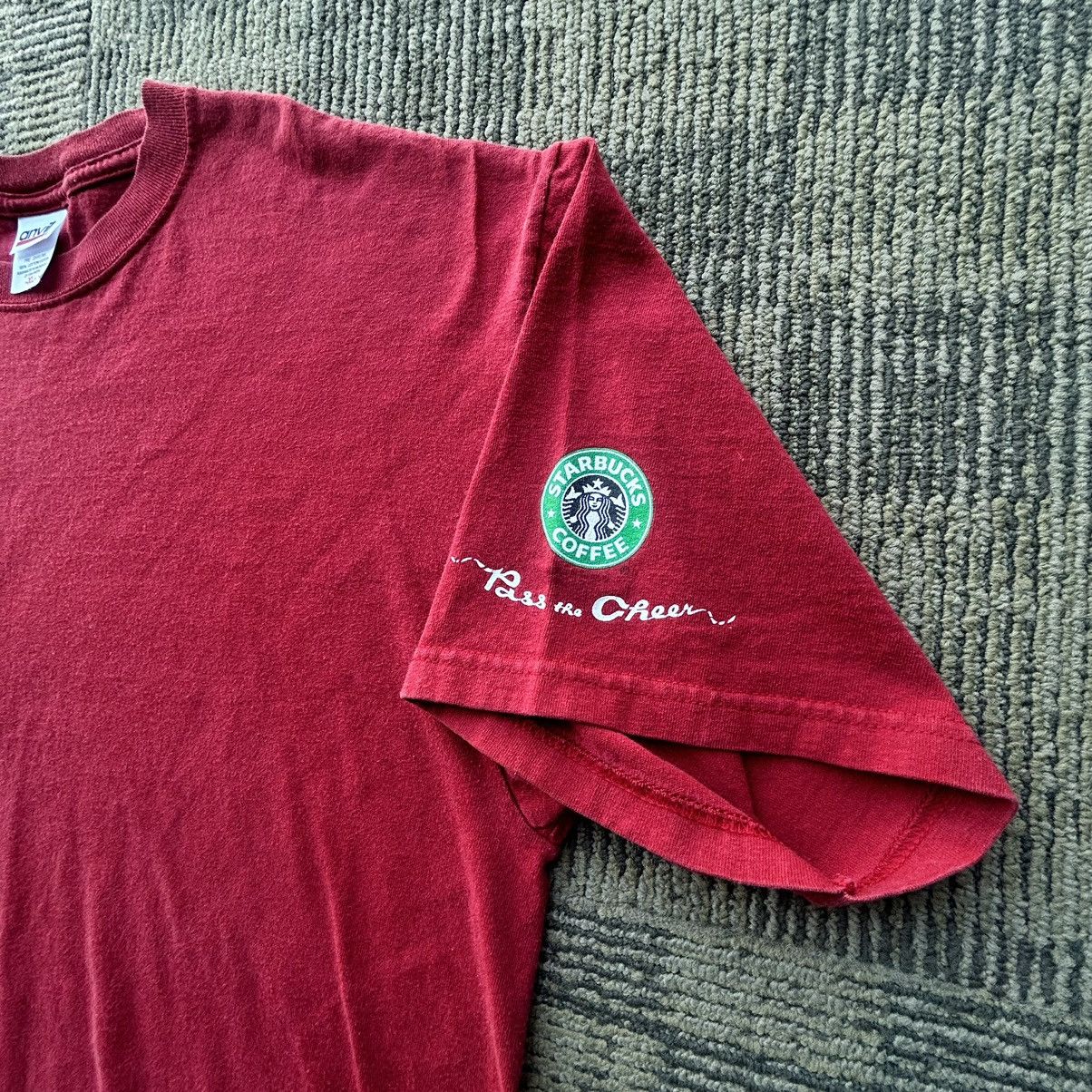 Vintage Vintage Early 2000’s Starbucks “Pass The Cheer” Red T-shirt Size US XL / EU 56 / 4 - 2 Thumbnail