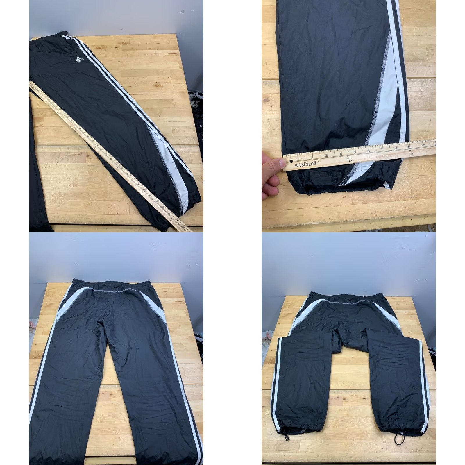 Adidas Adidas Track Pants Men L Black Drawstring Casual Lined Activewear Size US 33 - 8 Thumbnail