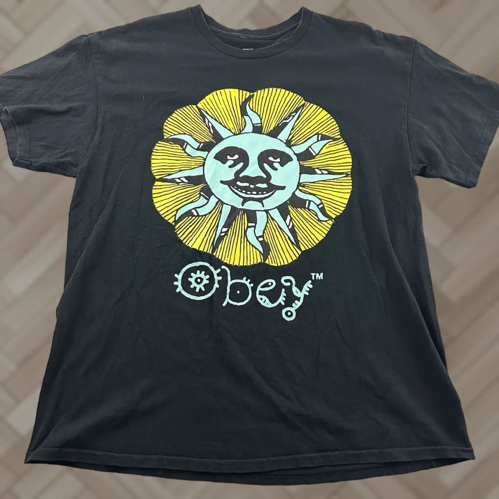 Obey Obey Sun Short Sleeve T Shirt Men's XL Black Size US XL / EU 56 / 4 - 1 Thumbnail