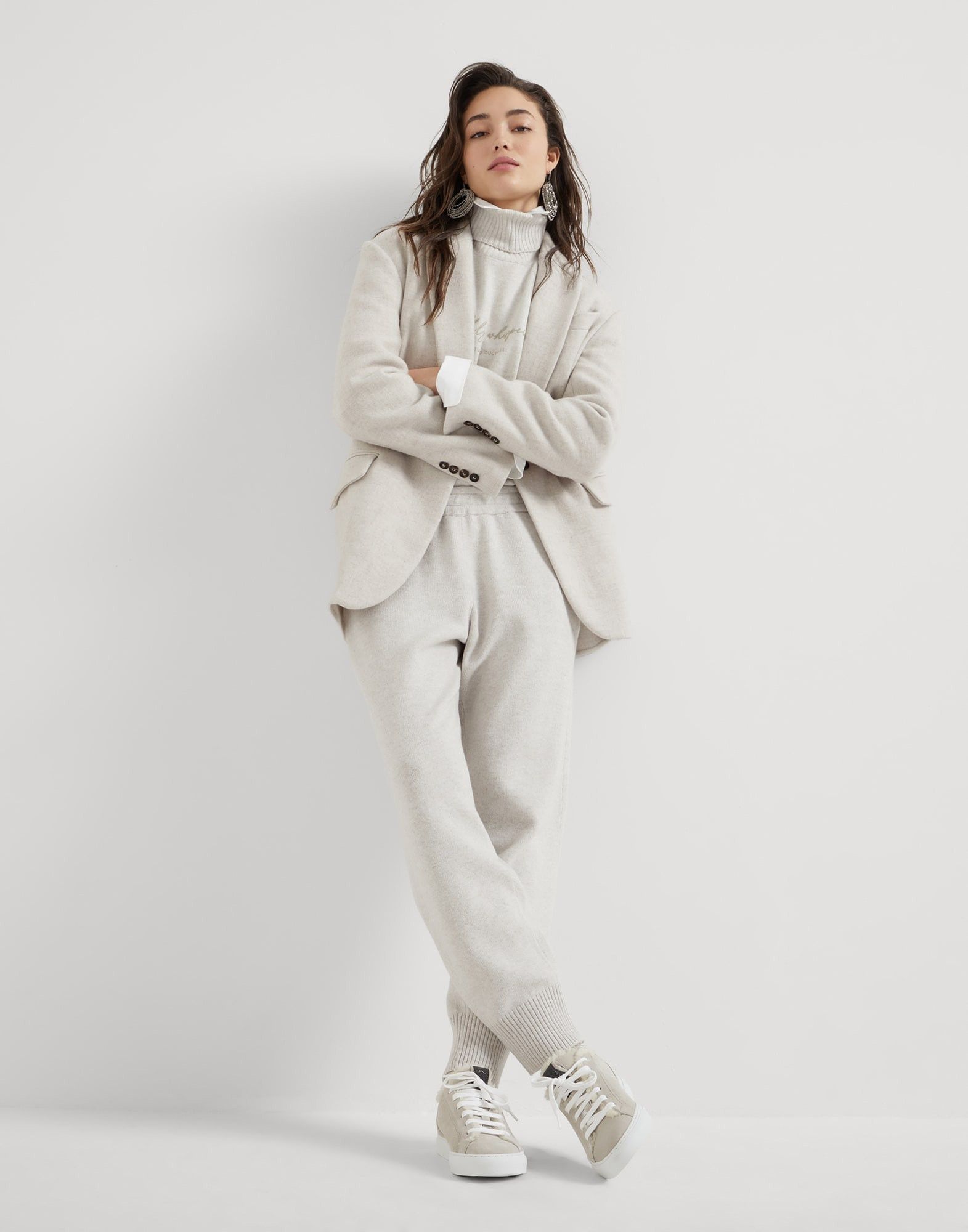 Brunello Cucinelli o1la1rc1a1025 Suede Sneakers in Ivory Size US 11 / IT 41 - 4 Thumbnail