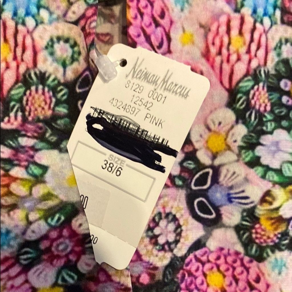Isabel Marant Isabel Marant Pink and Green Puff Sleeve Ruffled Blouse Size M / US 6-8 / IT 42-44 - 4 Thumbnail