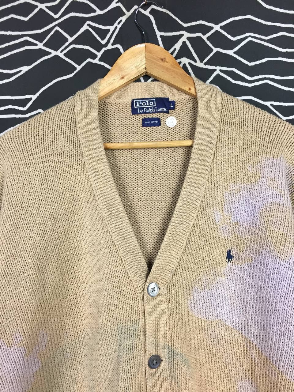 Polo Ralph Lauren Polo Ralph Lauren Vintage Distressed Knit Cardigan Sweater Size US L / EU 52-54 / 3 - 3 Thumbnail