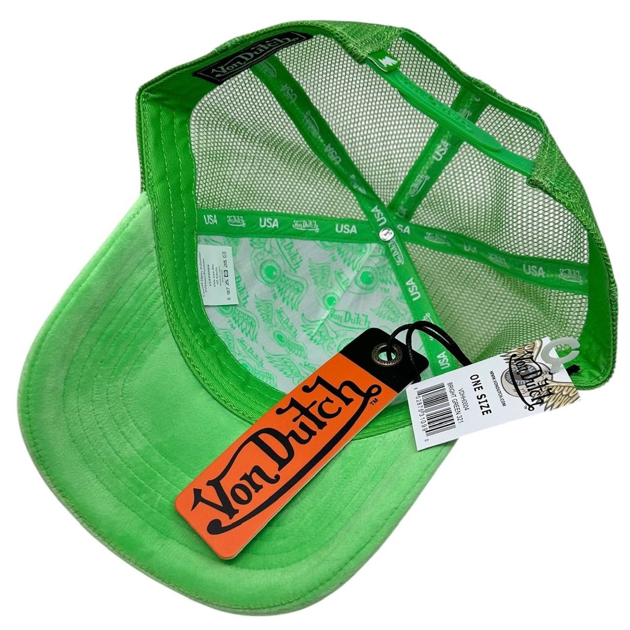 Von Dutch Von Dutch Trucker Hat Lime Green Velvet Snapback Cap Size ONE SIZE - 4 Thumbnail
