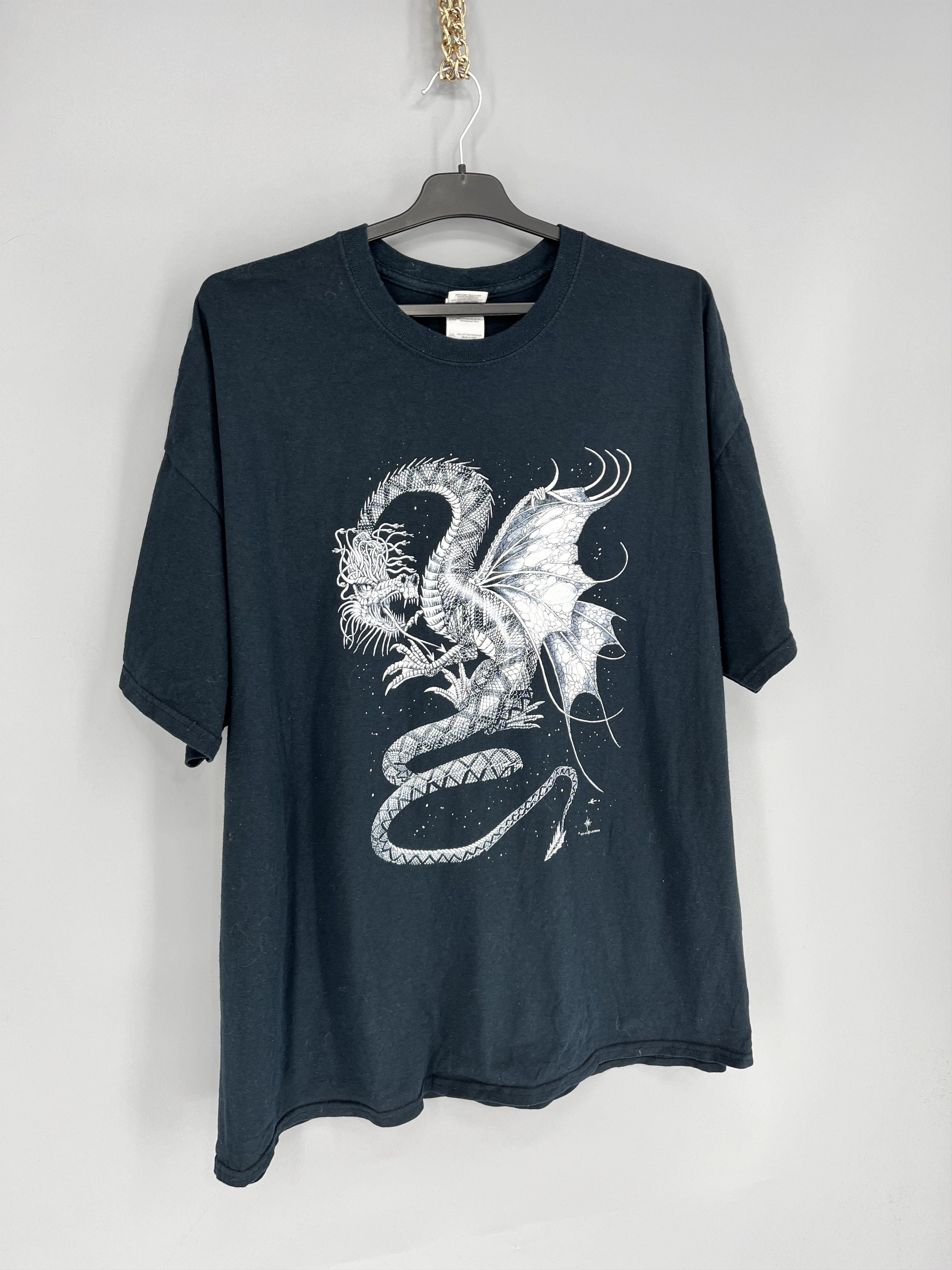 Vintage Vintage Y2k Washed AvantGarde Tribal Tee Dragon Streetwear Size US XL / EU 56 / 4 - 2 Thumbnail
