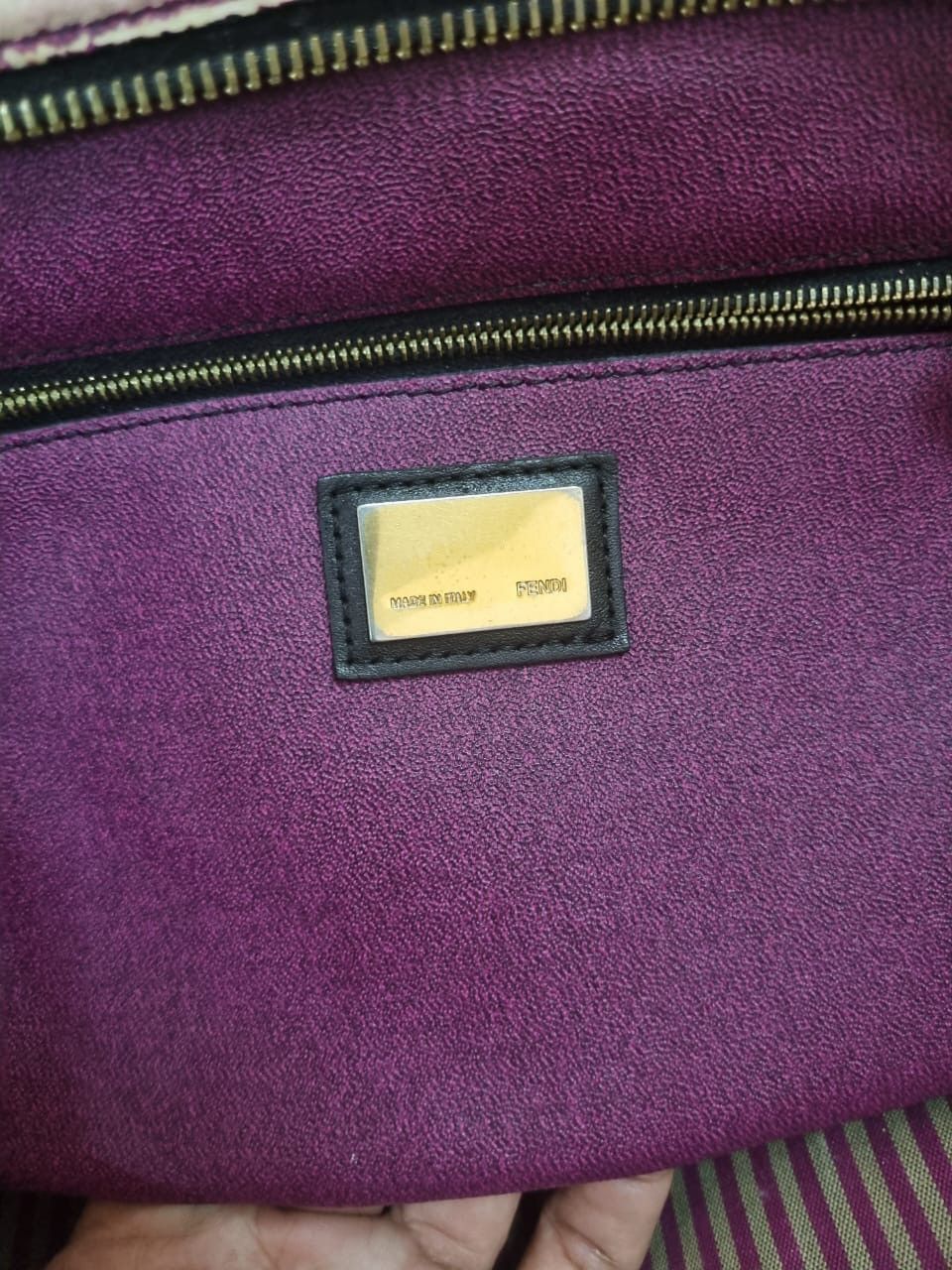 Fendi Authentic Fendi Tobacco Zucca Coated Canvas Medium Tote Bag Size ONE SIZE - 11 Thumbnail