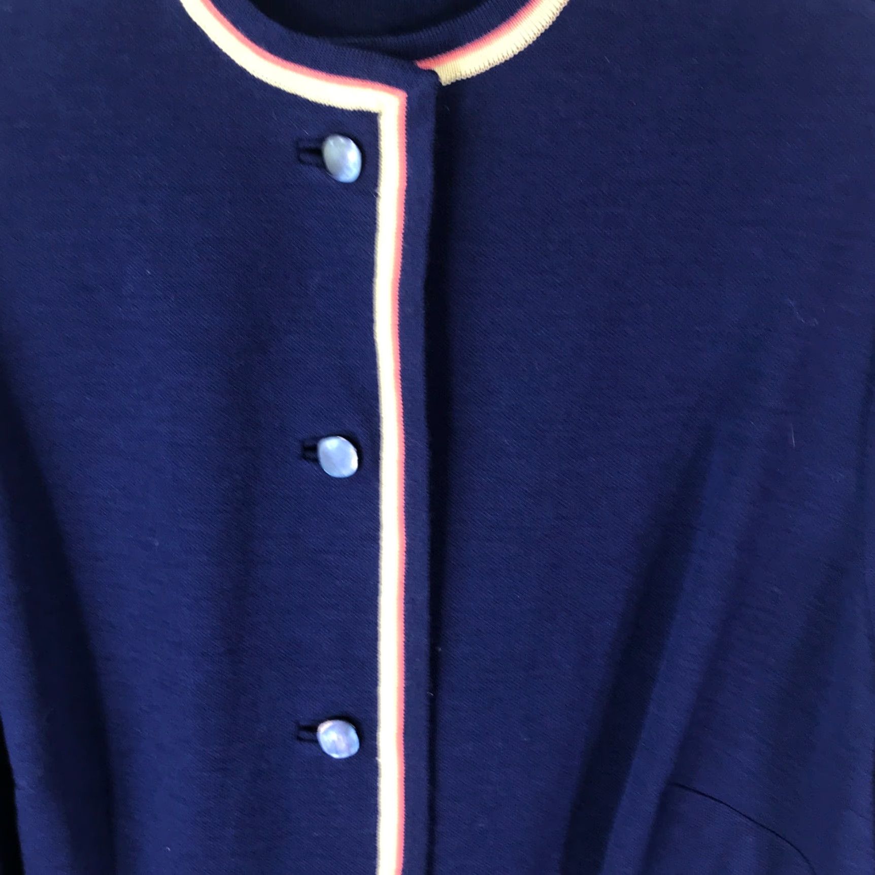Vintage VINTAGE Reine Schurwolle Aviona Koblenzer Women Cardigan Sweater Blue Small - Button Front, Crew Neck, Pocket, Knit, Regular Fit, 100% Wolle Size S / US 4 / IT 40 - 3 Thumbnail