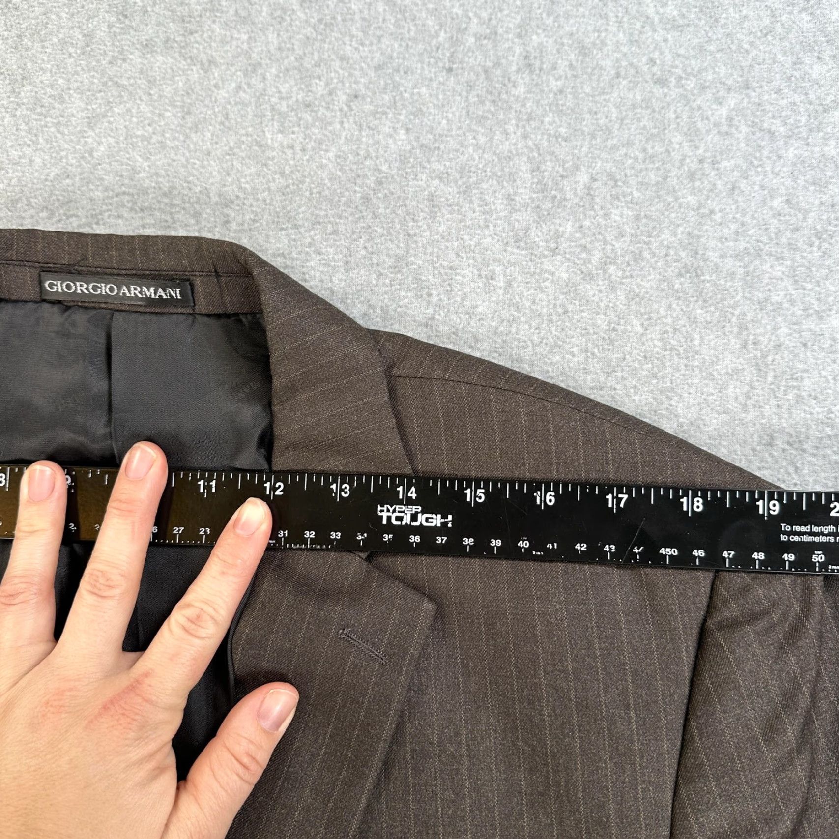 Giorgio Armani Giorgio Armani Blazer Sport Coat Men 52 Brown Pinstripe Two-Button Notch Lapel Wool Polyester Regular Suit Jacket Business Formal Wedding Size 52R - 5 Thumbnail