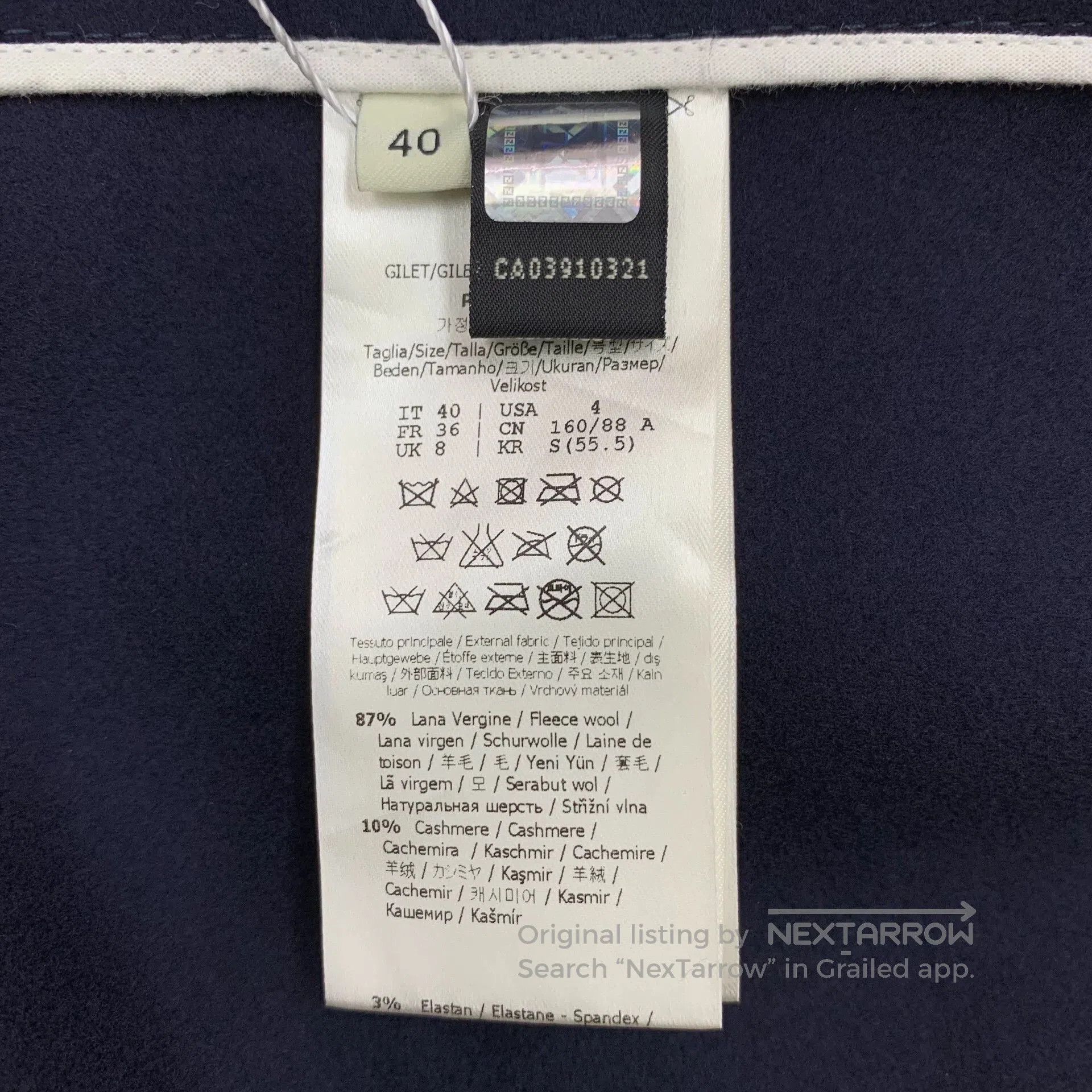 Fendi fendi navy wool sleeveless vest with pockets. Size US M / EU 48-50 / 2 - 6 Thumbnail