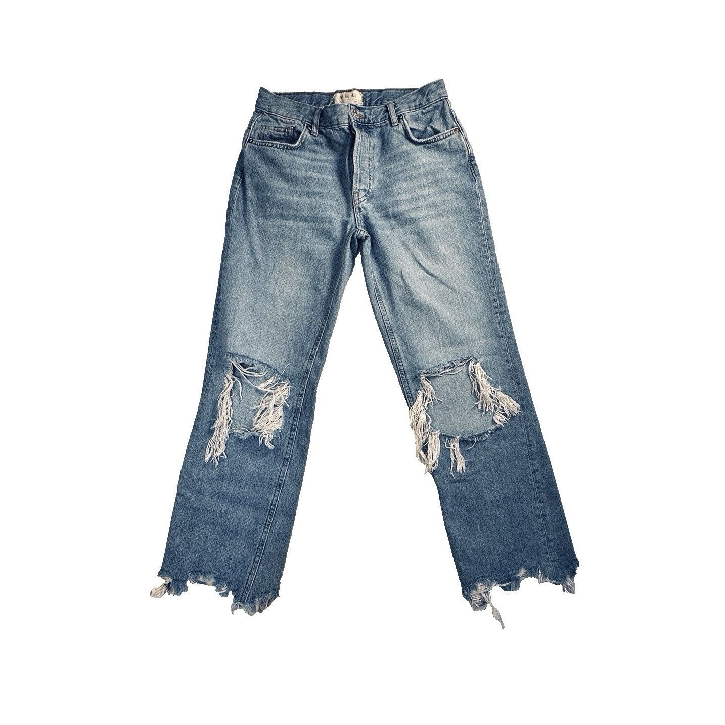 Free People We The Free By. Free People Ripped Jeans Womens 26 Blue Stra Size 26" / US 2 / IT 38 - 2 Thumbnail
