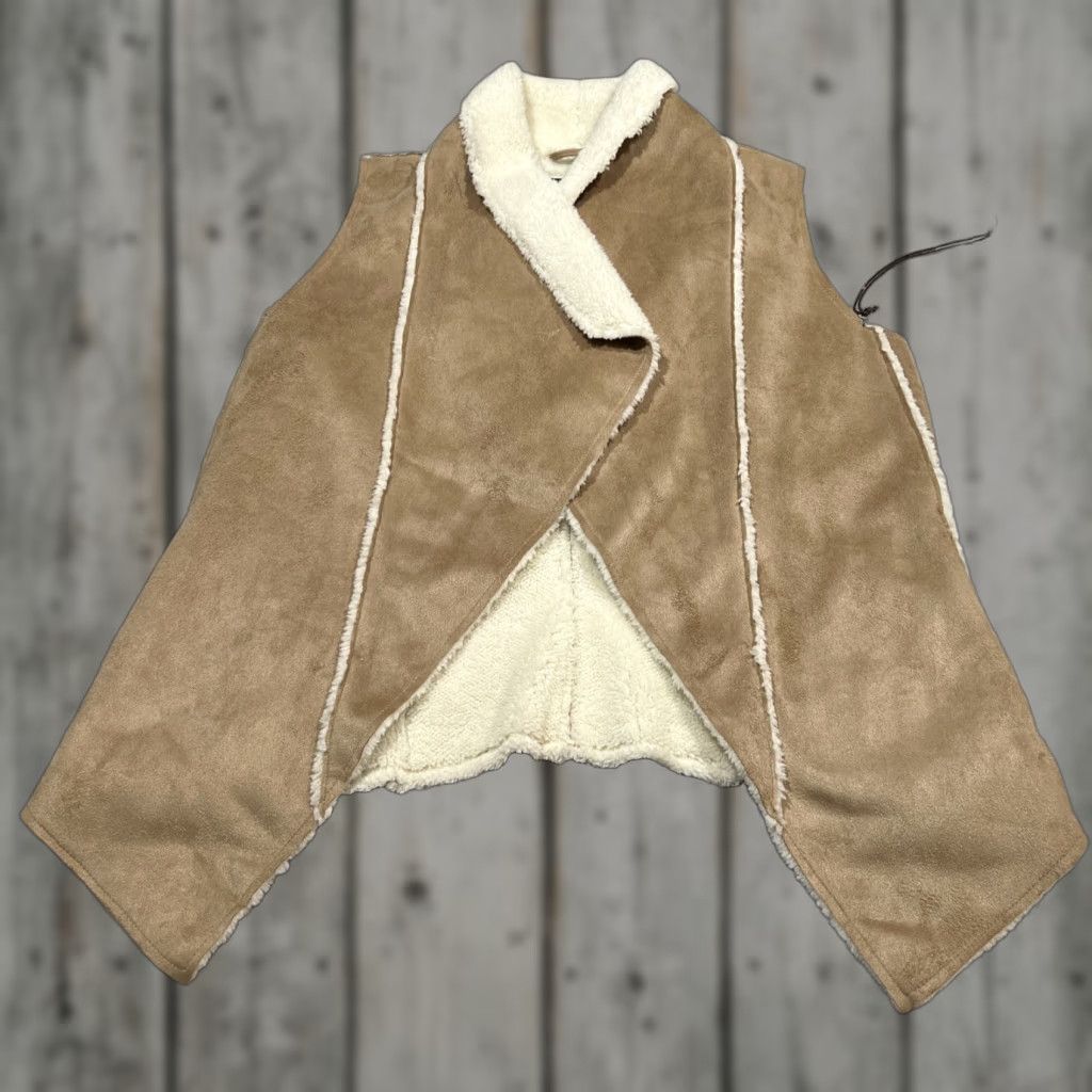 Vintage Powder River Outfitters Vest Womens Medium 58-3933 Micro Suede Tan By Panhandle Size M / US 6-8 / IT 42-44 - 1 Thumbnail