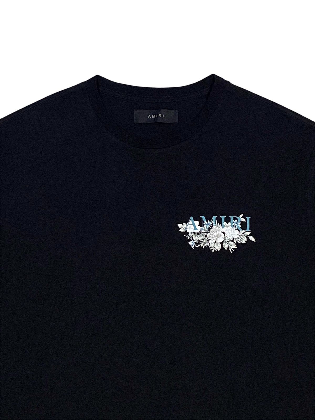 Amiri Amiri Floral Logo Black T-Shirt Size US L / EU 52-54 / 3 - 4 Thumbnail