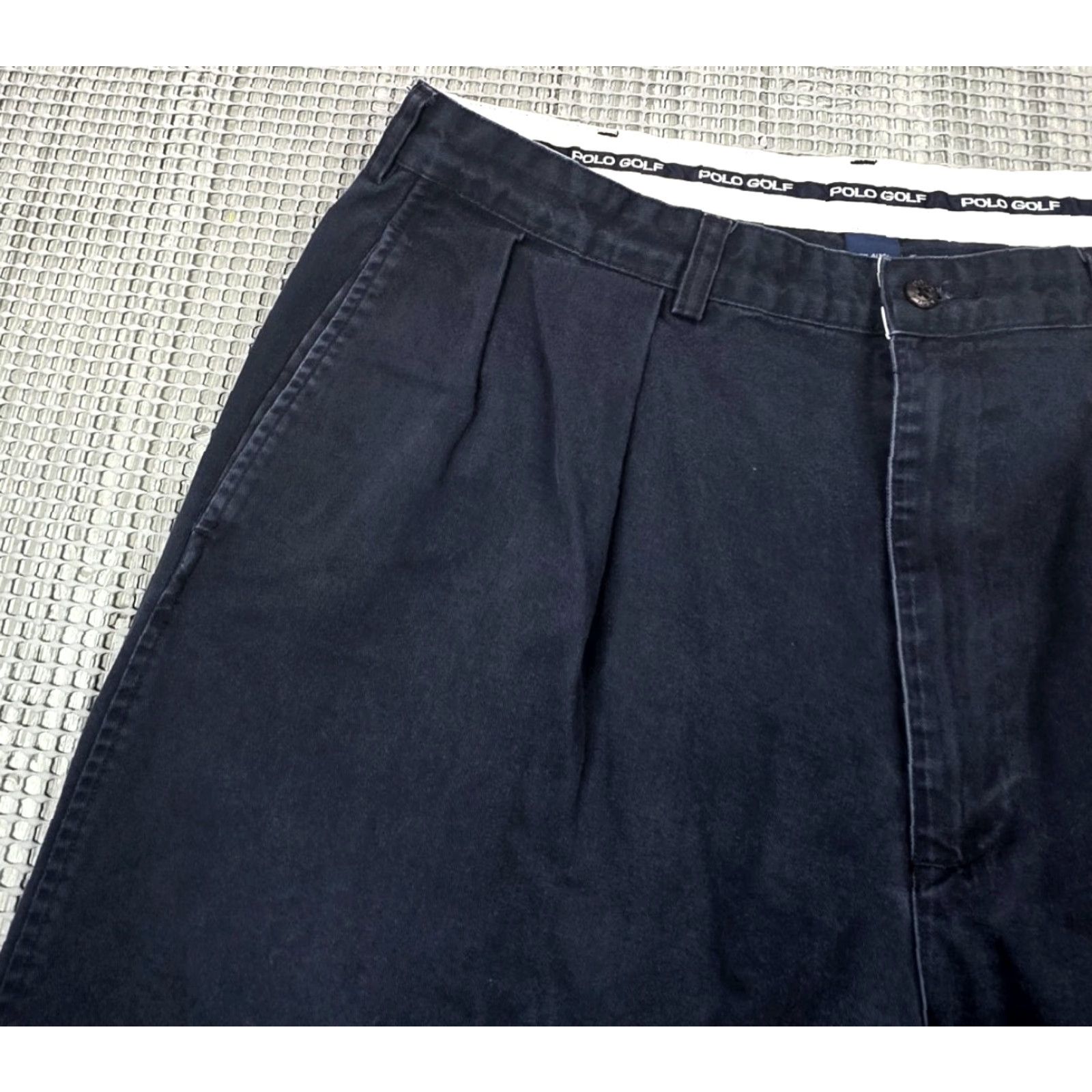 Polo Ralph Lauren VINTAGE Polo Ralph Lauren Pants Mens 38x32 Classic Navy Pleated Twill 90s Golf City Boy Preppy High Rise Size US M / EU 48-50 / 2 - 6 Thumbnail