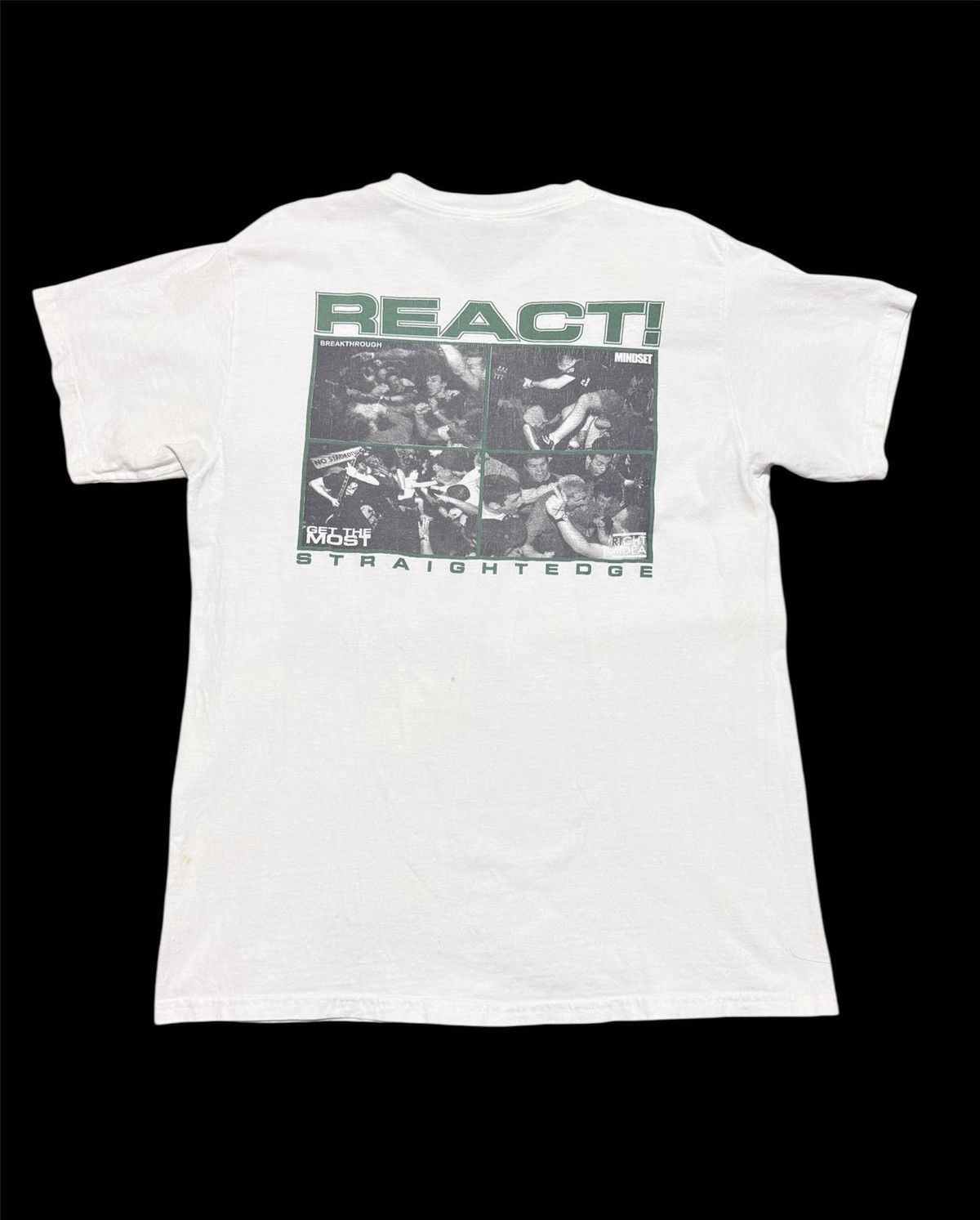 Band Tees Vtg React record straightedge tee Size US M / EU 48-50 / 2 - 1 Thumbnail