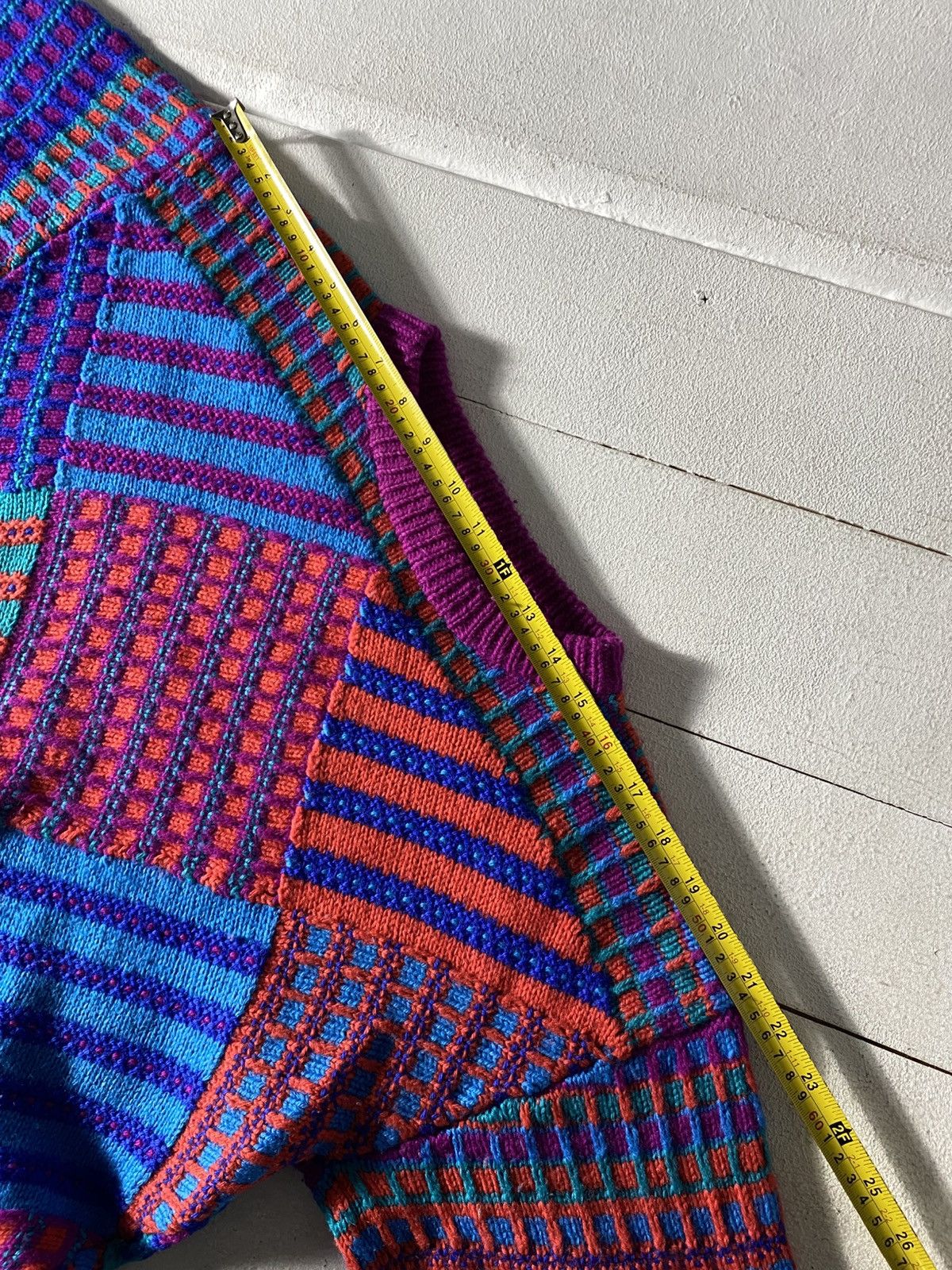 Designer × Japanese Brand × Vintage Vintage 90s Pachwork Knitted Sweater Coogi Style Size US M / EU 48-50 / 2 - 6 Thumbnail