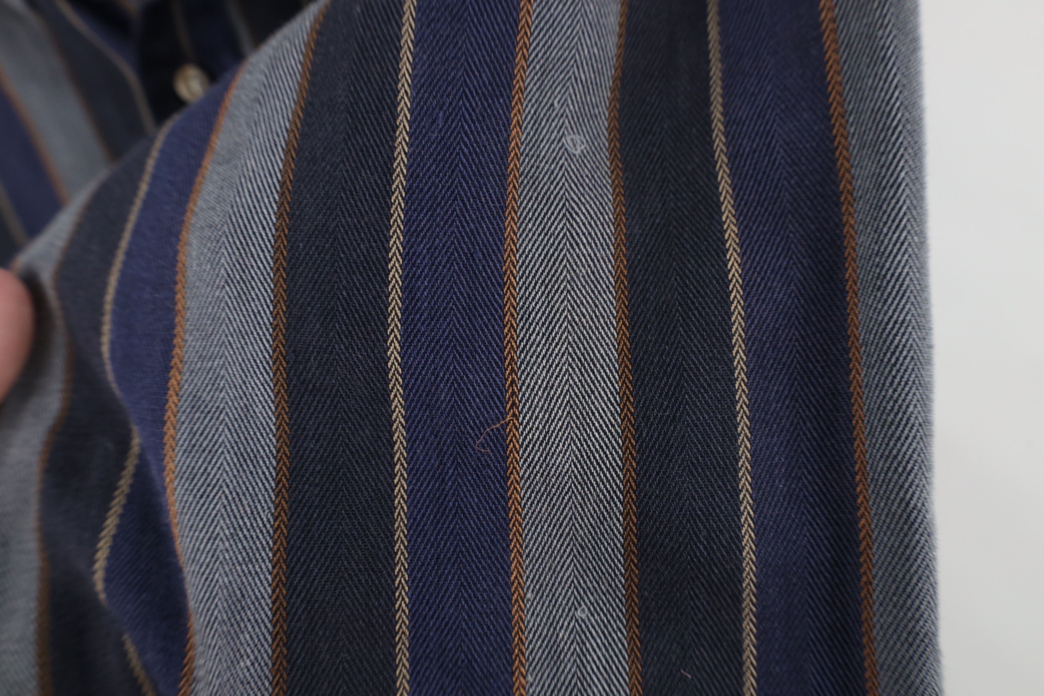 Vintage Vintage 90s Streetwear Herringbone Button Down Shirt USA Size US L / EU 52-54 / 3 - 8 Thumbnail