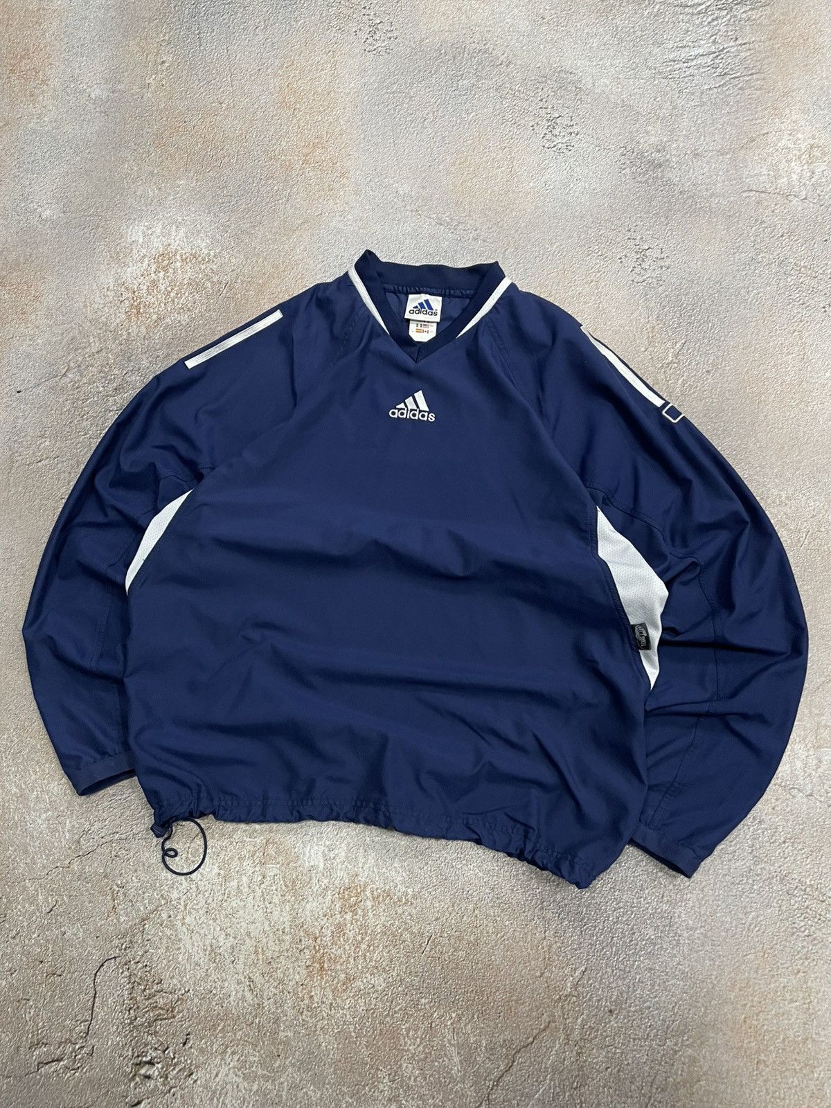 Adidas Vintage Adidas Center Logo Nylon Drill Sweatshirt Size US XL / EU 56 / 4 - 2 Thumbnail