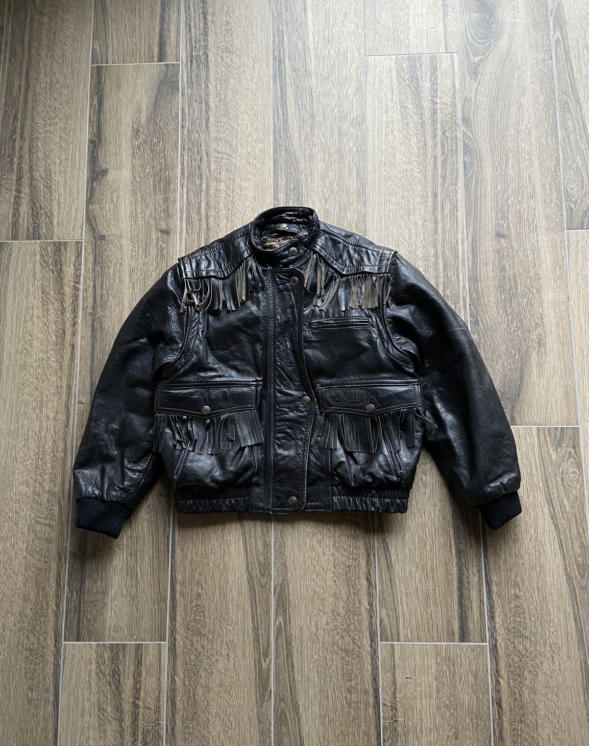 Genuine Leather × Vintage Vintage Chi Moda Cowboys leather jacket made in italy Size US S / EU 44-46 / 1 - 1 Thumbnail