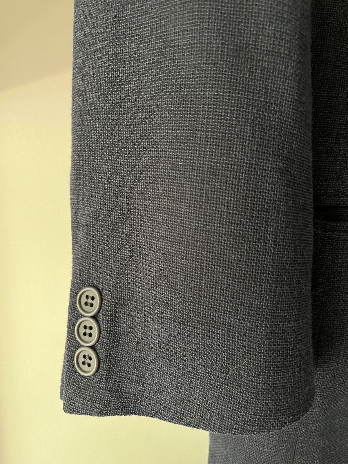 Giorgio Armani Vintage 90s Giorgio Armani Collezioni Woven Wool Navy Jacket Size 40R - 4 Thumbnail